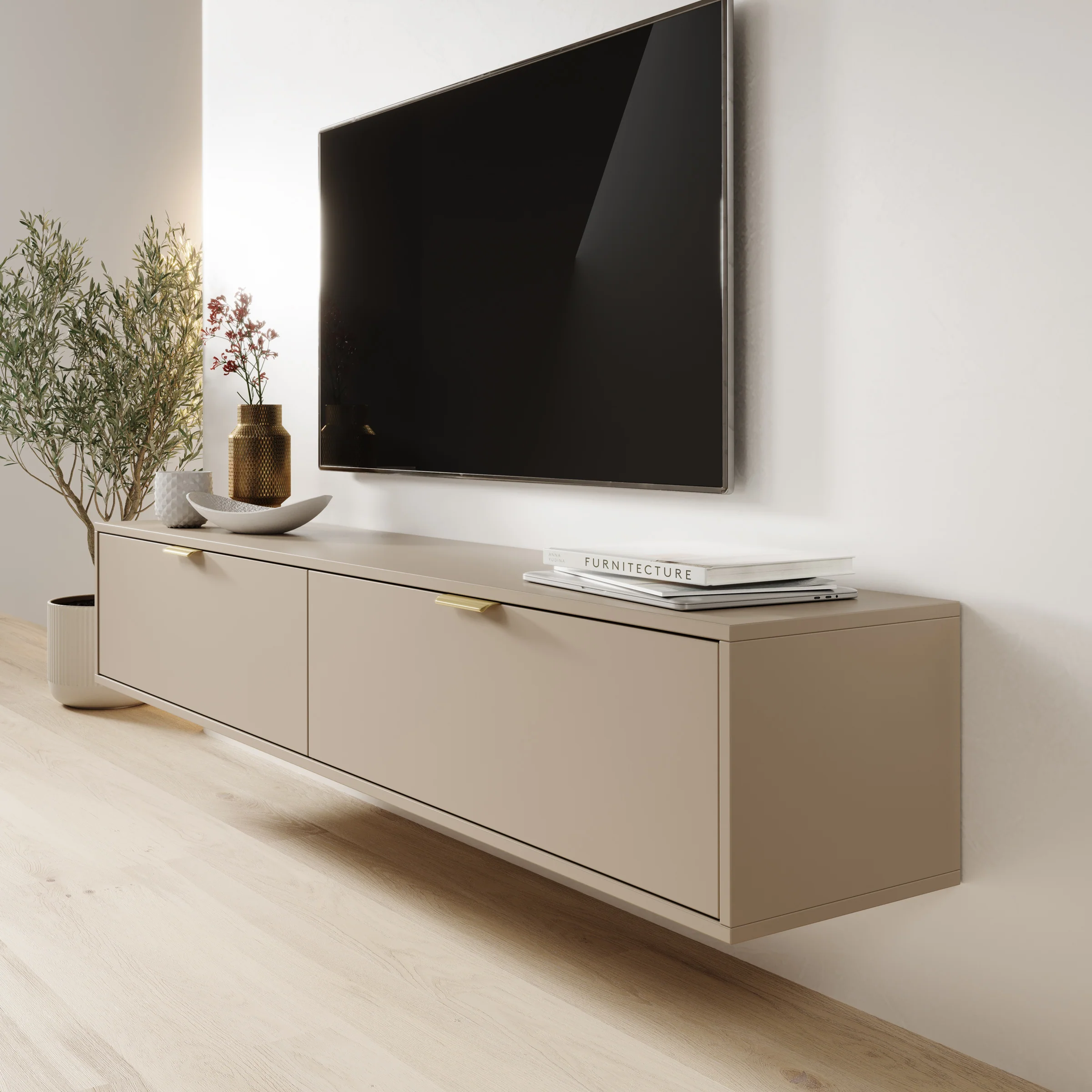 Silas - TV-Meubel - Beige - 175x33x35 cm - Image 4