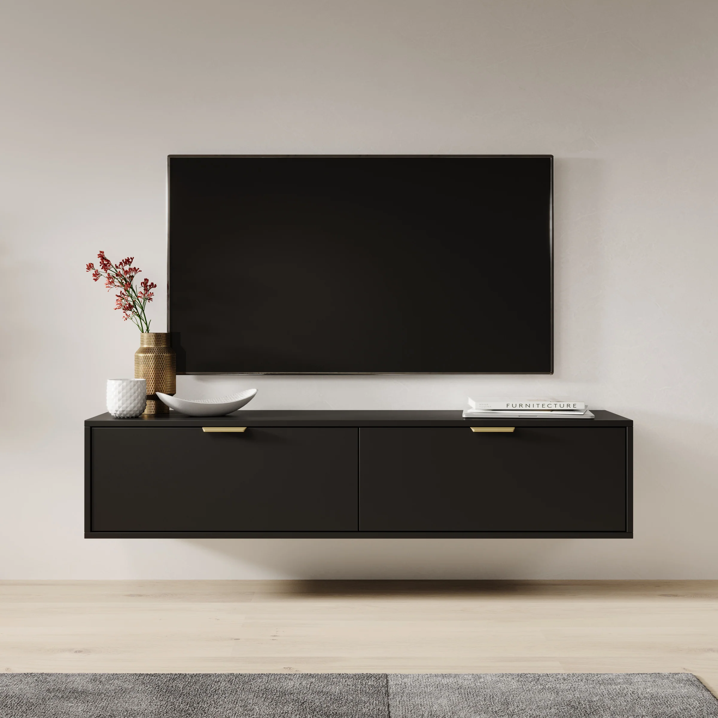 Silas - TV-Meubel - Zwart - 140x33x35 cm - Image 3