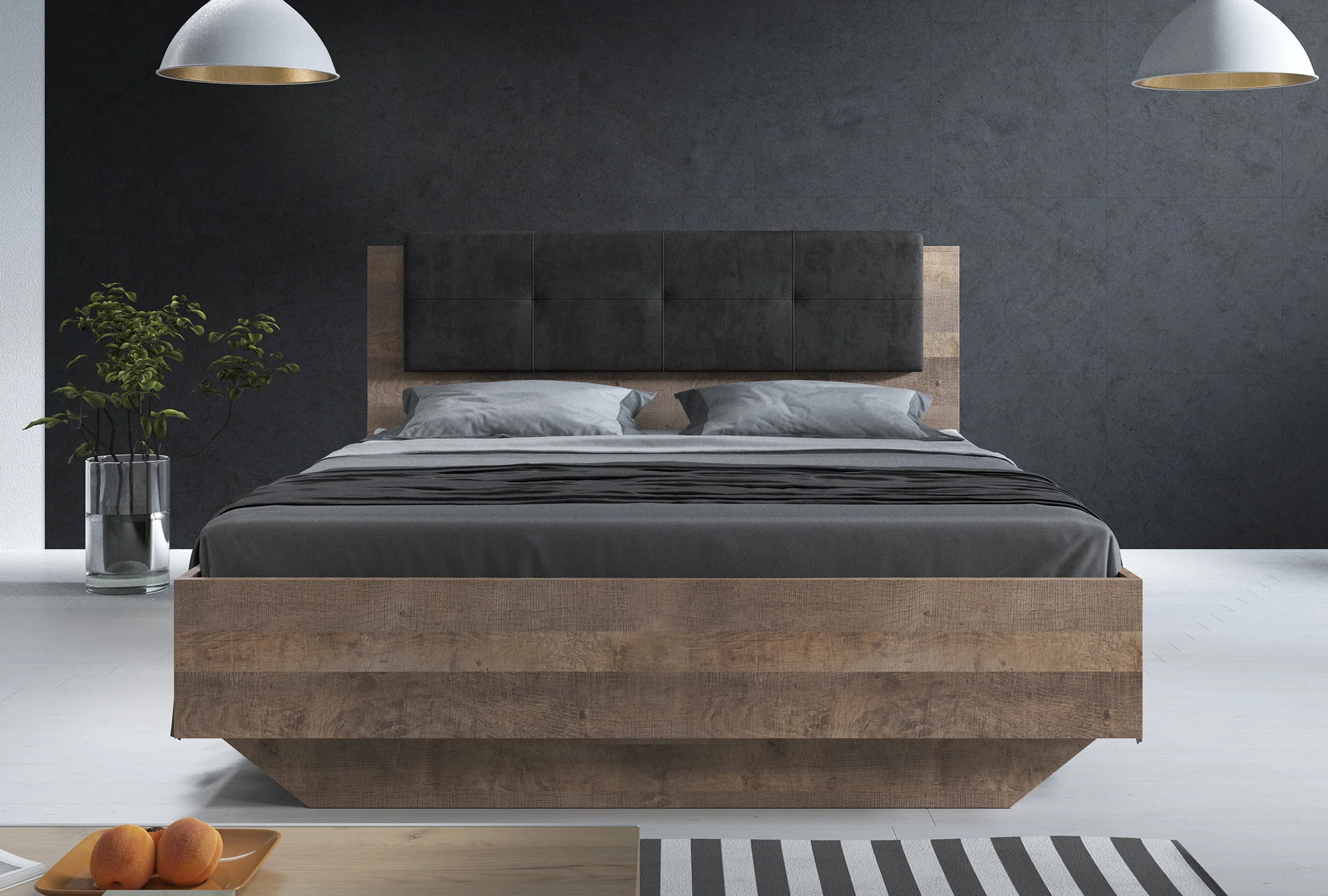 Acasia - Slaapkamer - Grijs/Eiken - 160x200 cm - Image 3