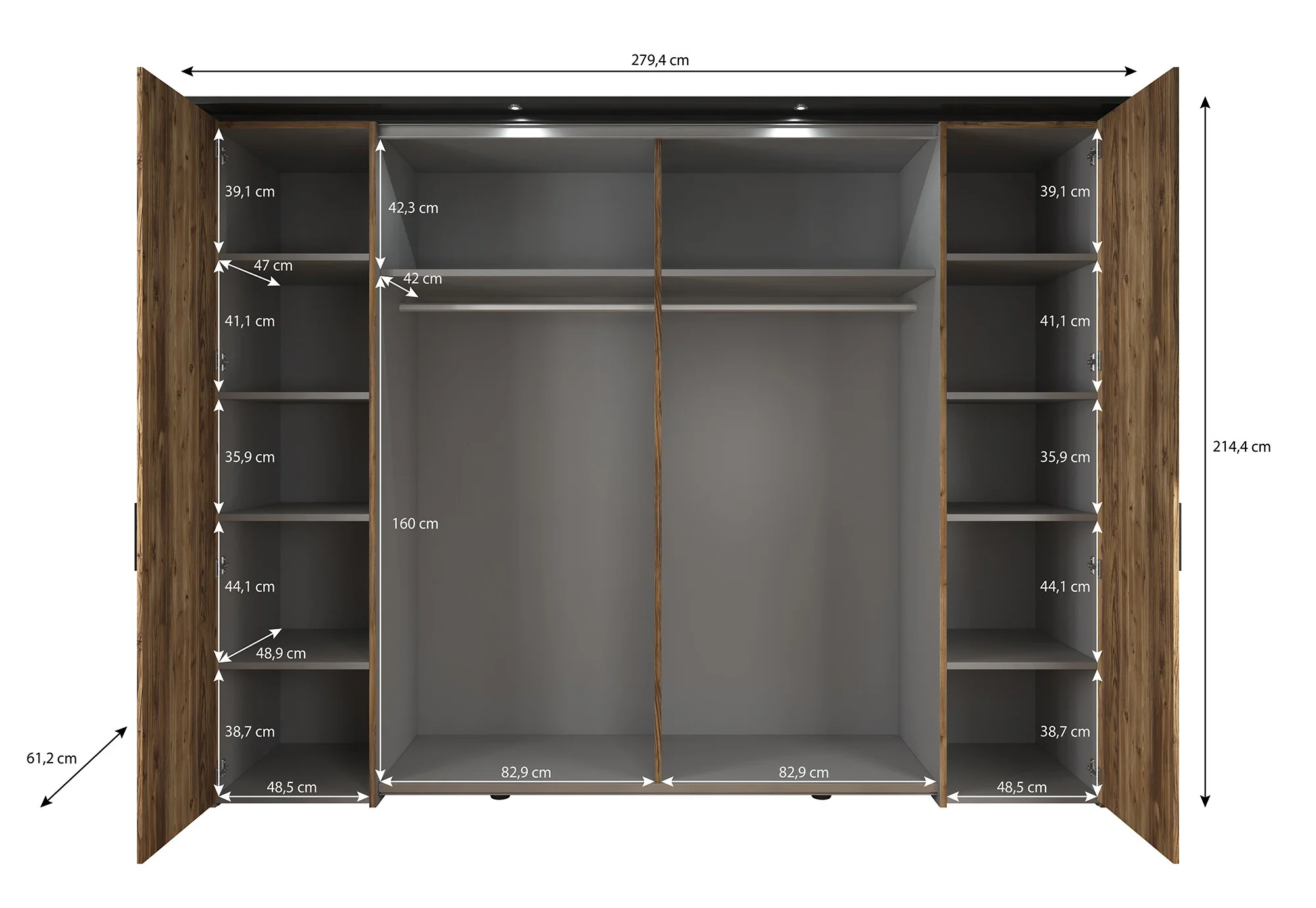 Jacob 2 - Slaapkamer - Zwart/Eiken - 180x200 cm - Groot - Image 12
