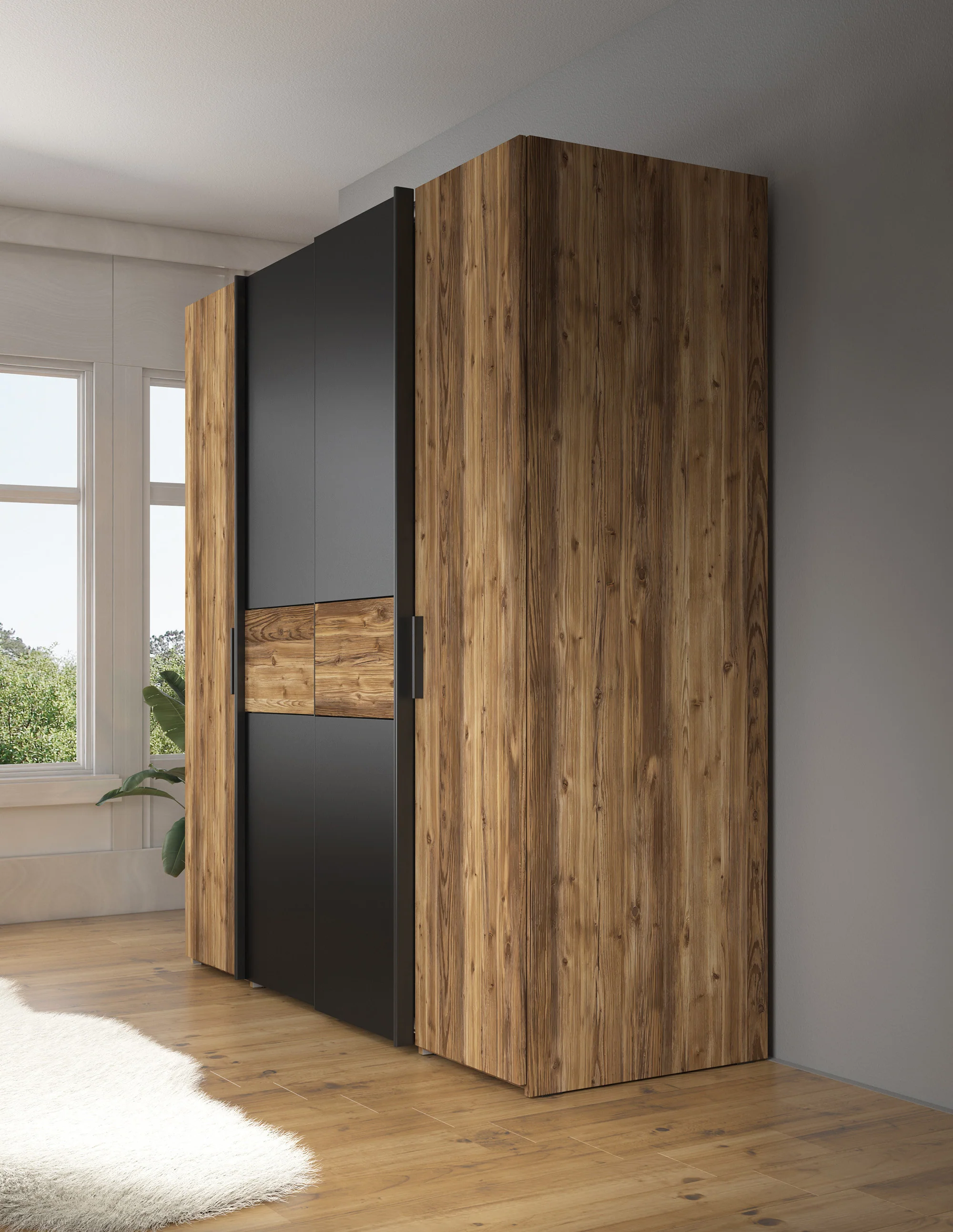 Jacob - Slaapkamer - Zwart/Eiken - 180x200 cm - Klein - Image 10