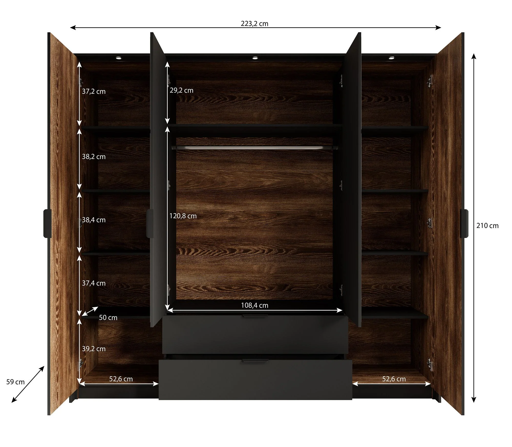 Mulvey - Slaapkamer - Eiken/Antraciet - 160x200 cm - Image 12