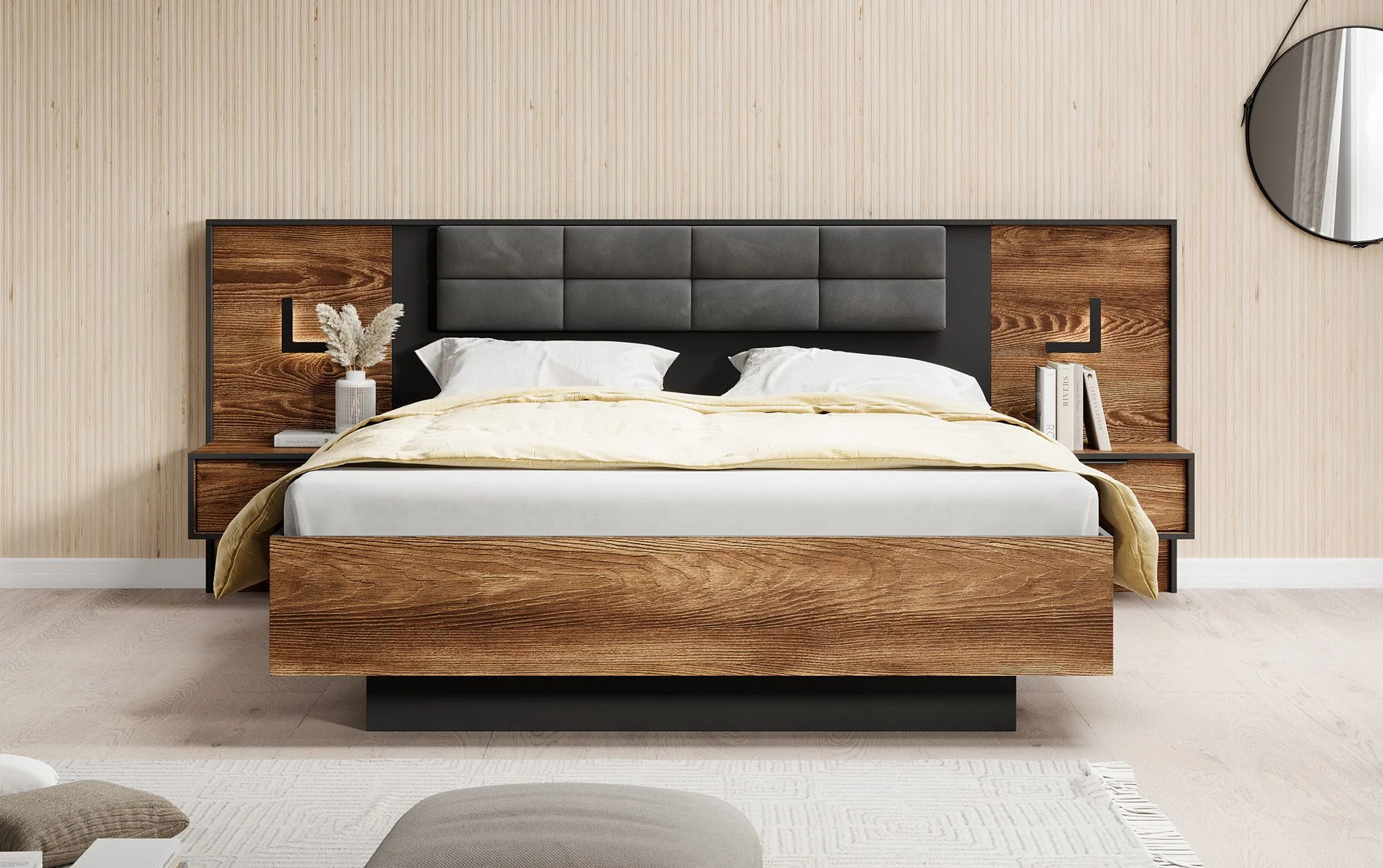 Mulvey - Slaapkamer - Eiken/Antraciet - 160x200 cm - Image 4