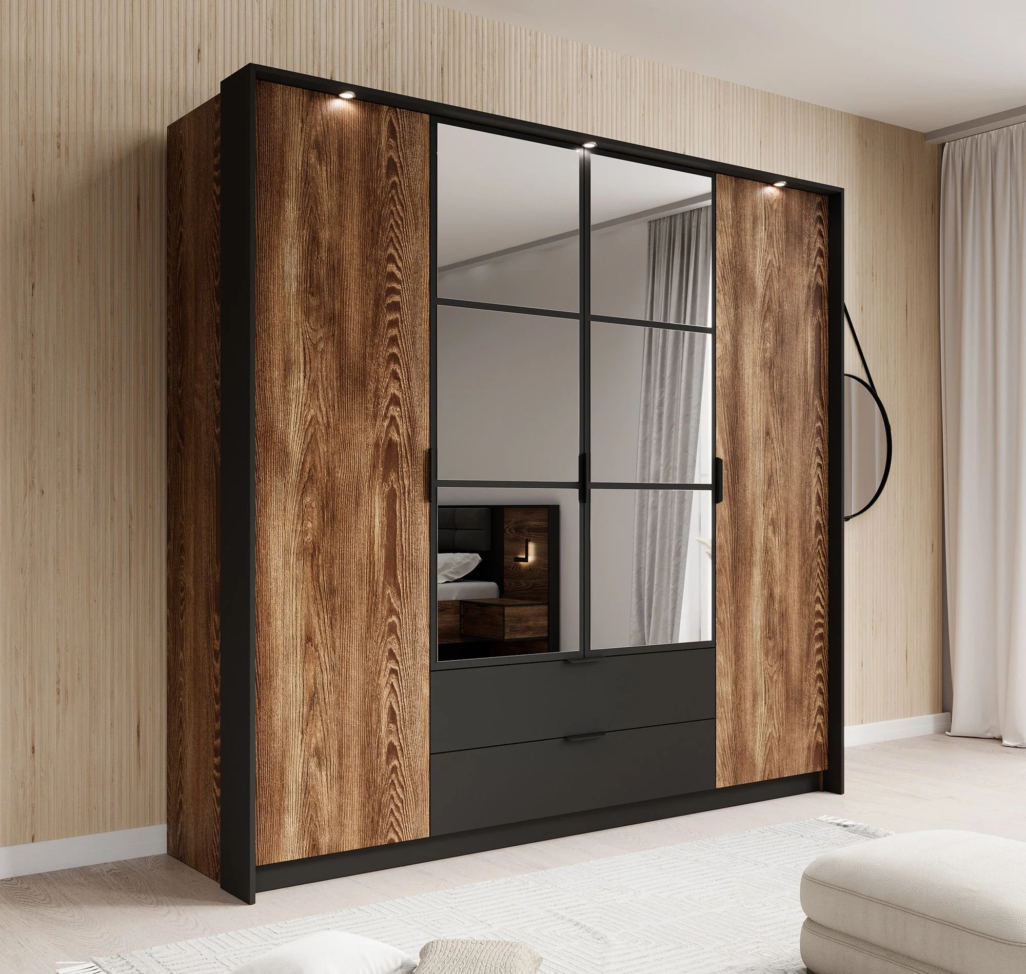 Mulvey - Slaapkamer - Eiken/Antraciet - 160x200 cm - Image 8