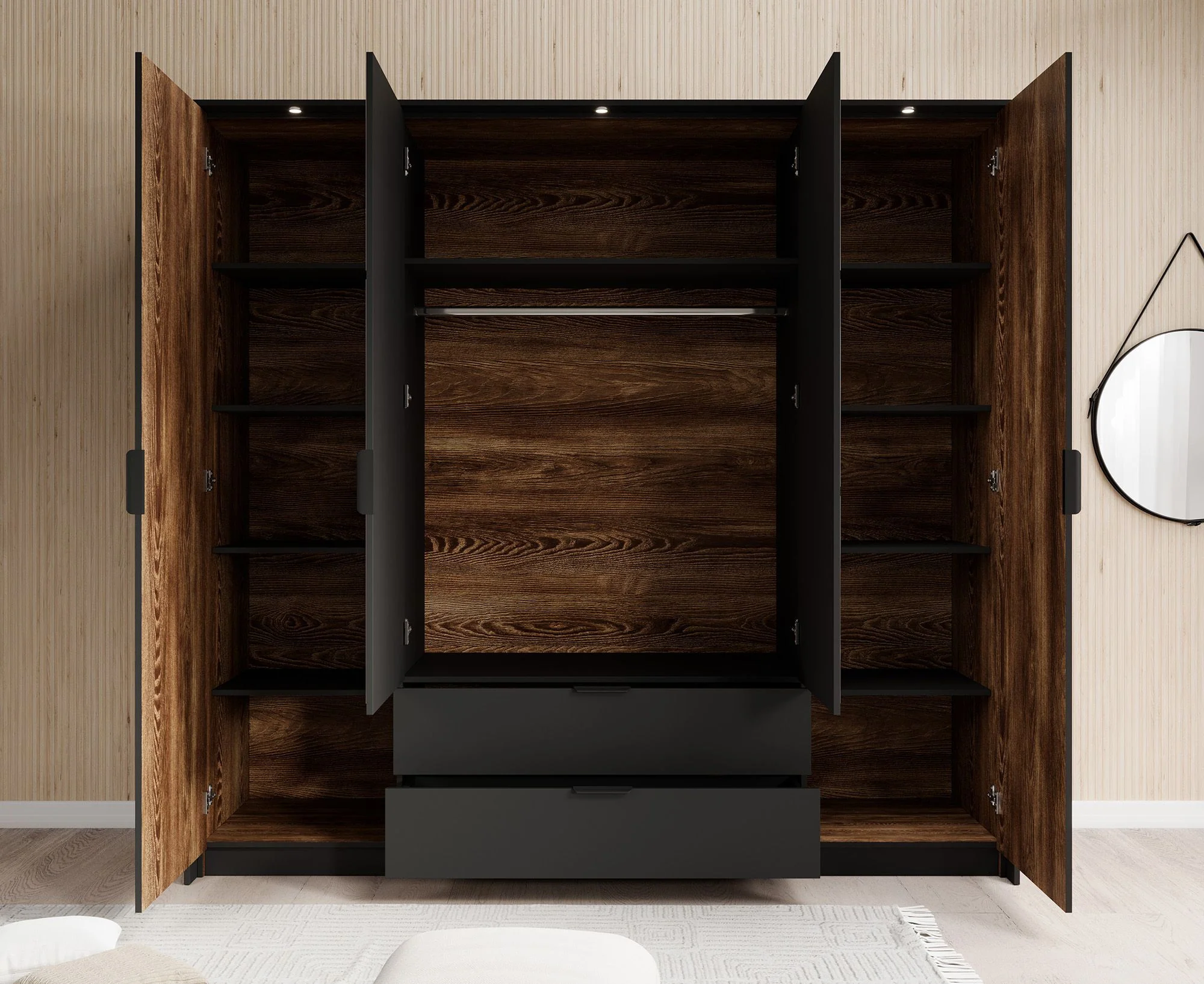 Mulvey - Slaapkamer - Eiken/Antraciet - 160x200 cm - Image 9