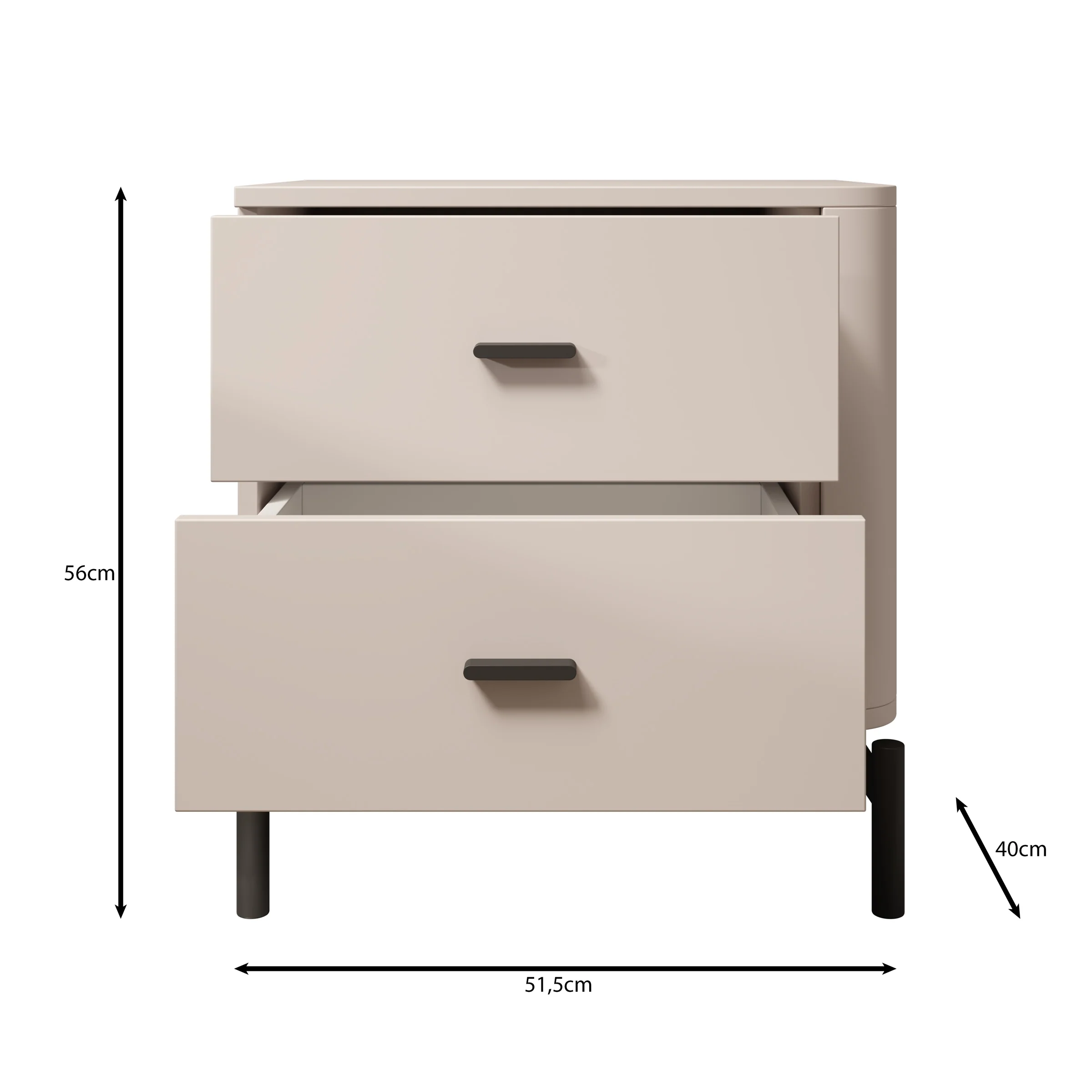Sorello - Nachtkastje - Beige - 52x40x56 cm - Image 5