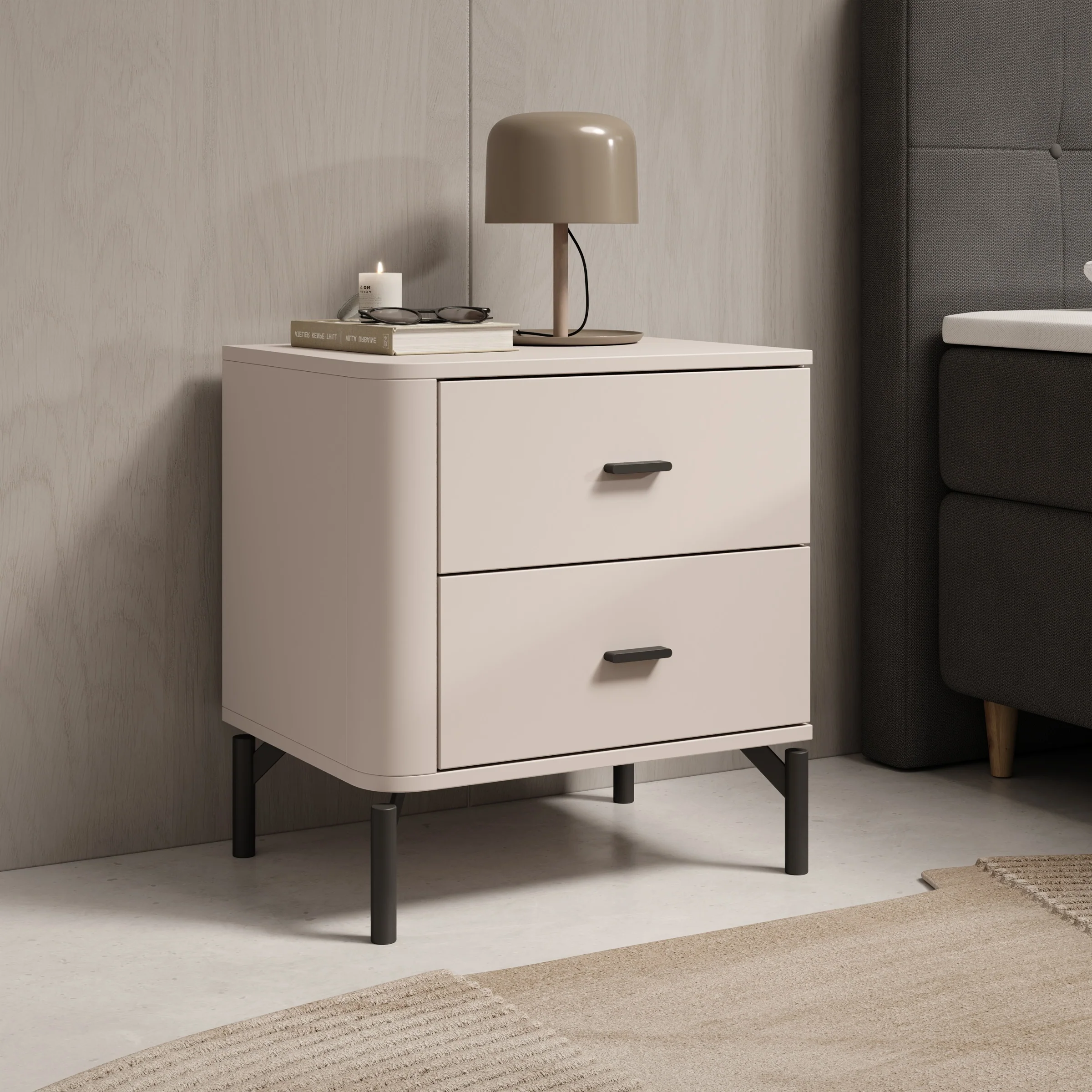 Sorello - Nachtkastje - Beige - 52x40x56 cm - Image 8