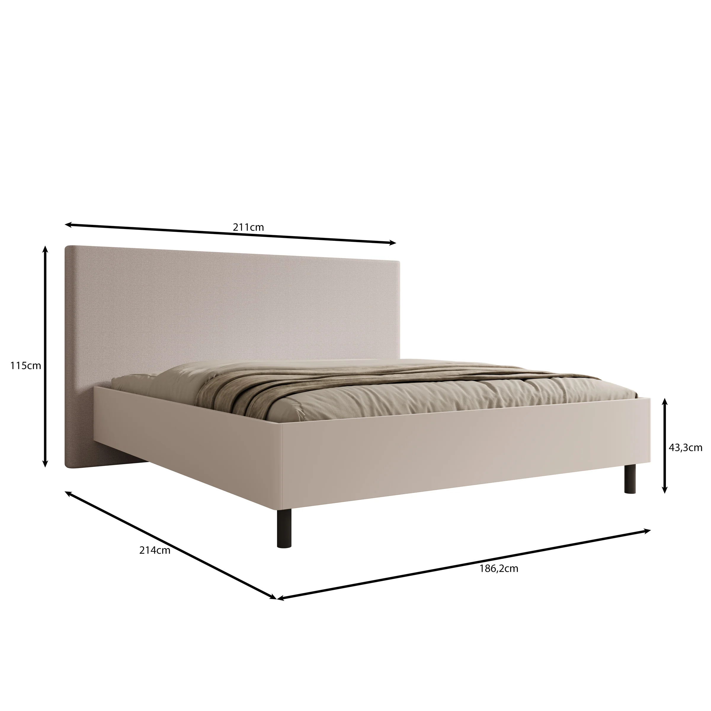 Sorello - Tweepersoonsbed - Beige - 180x200 cm - Image 3