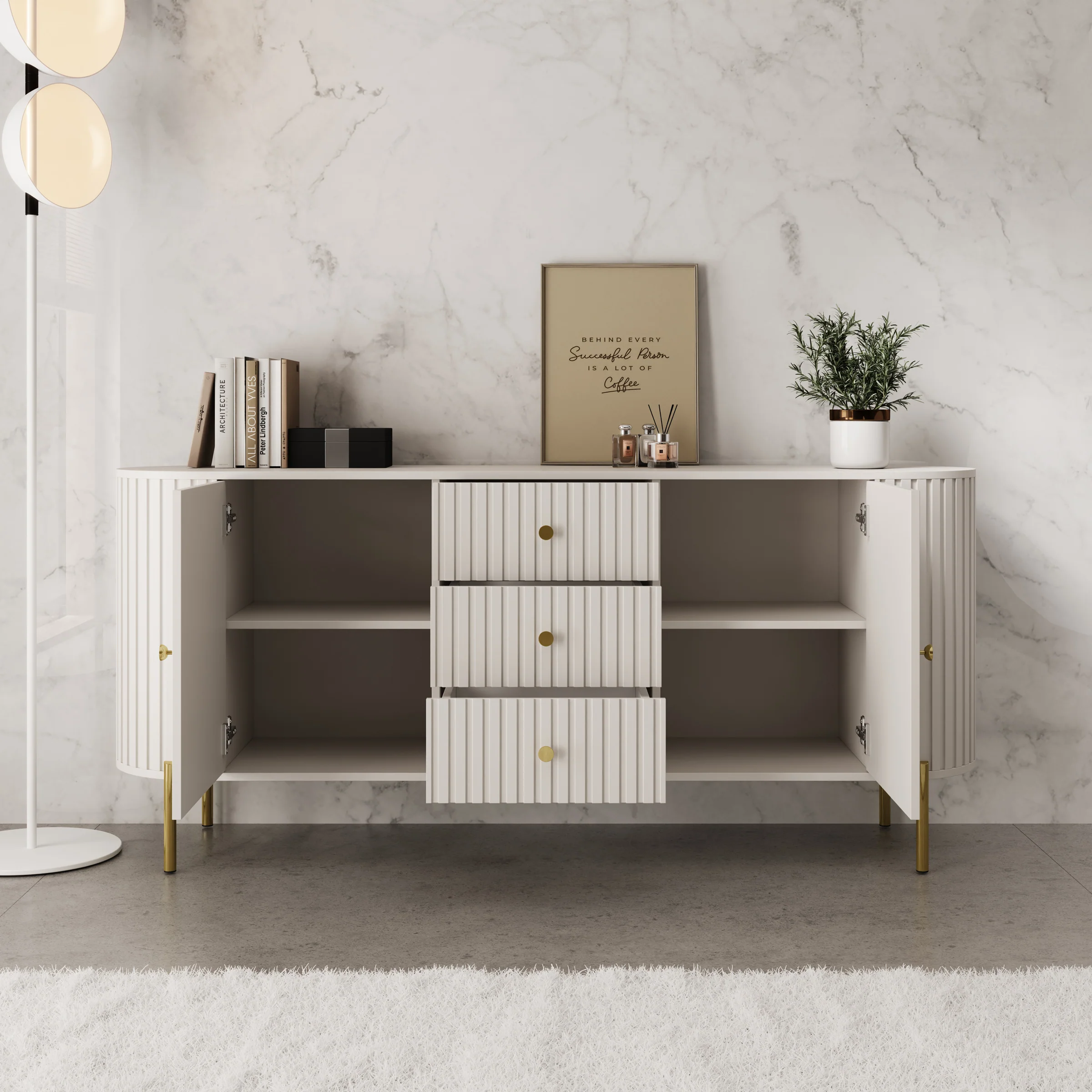 Sorenna - Dressoir - Beige - 178x40x79 cm - Image 2