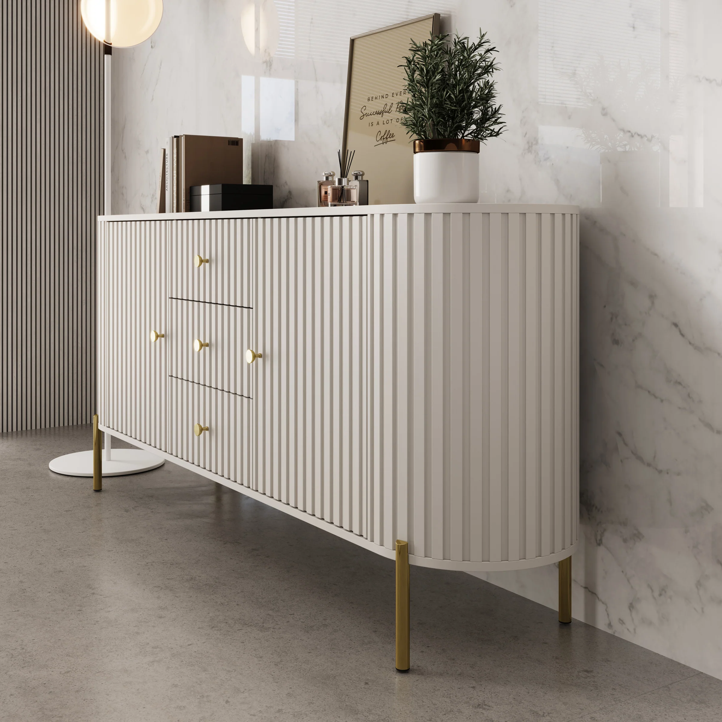Sorenna - Dressoir - Beige - 178x40x79 cm - Image 4
