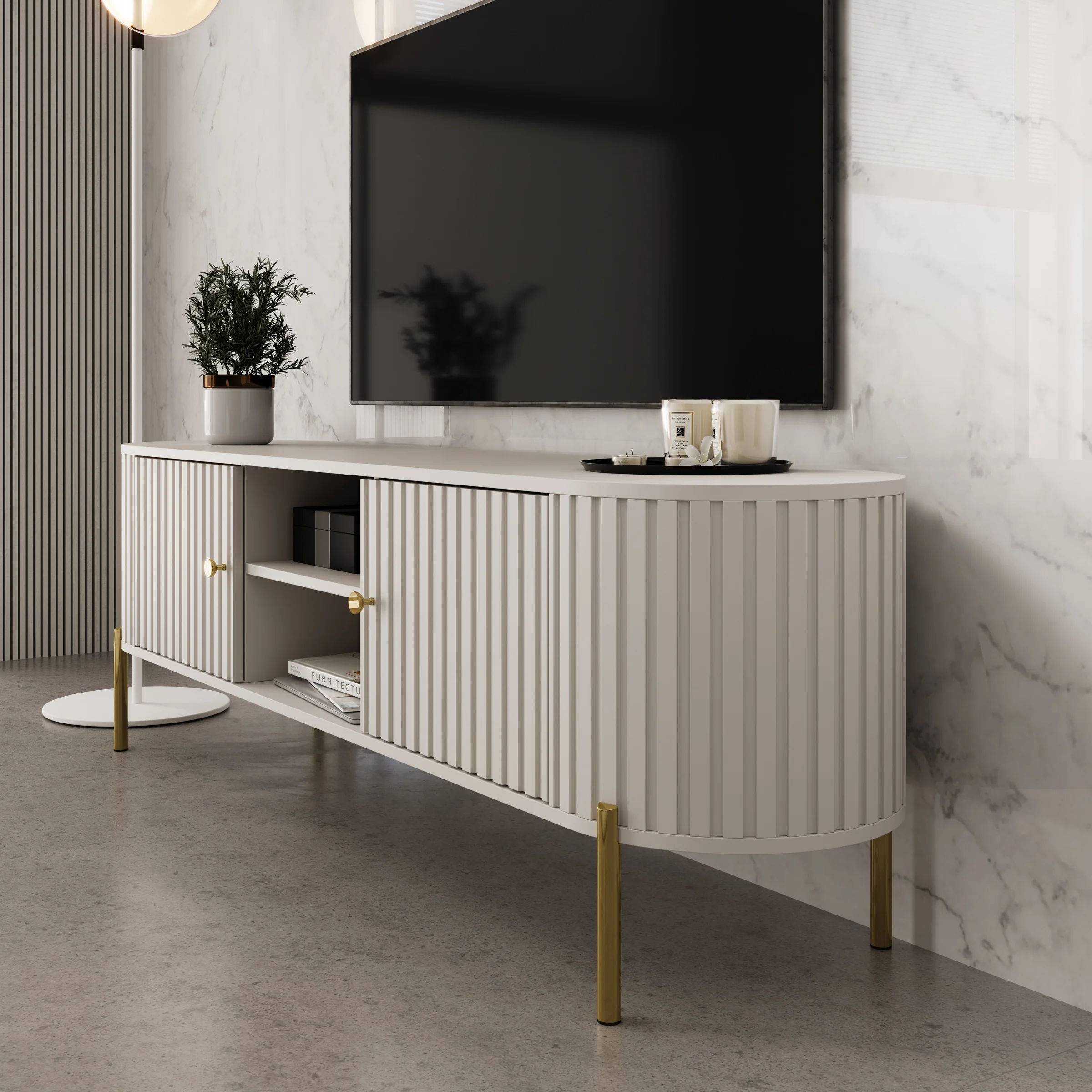 Sorenna - TV-Meubel - Beige - 175x43x54 cm - Image 4