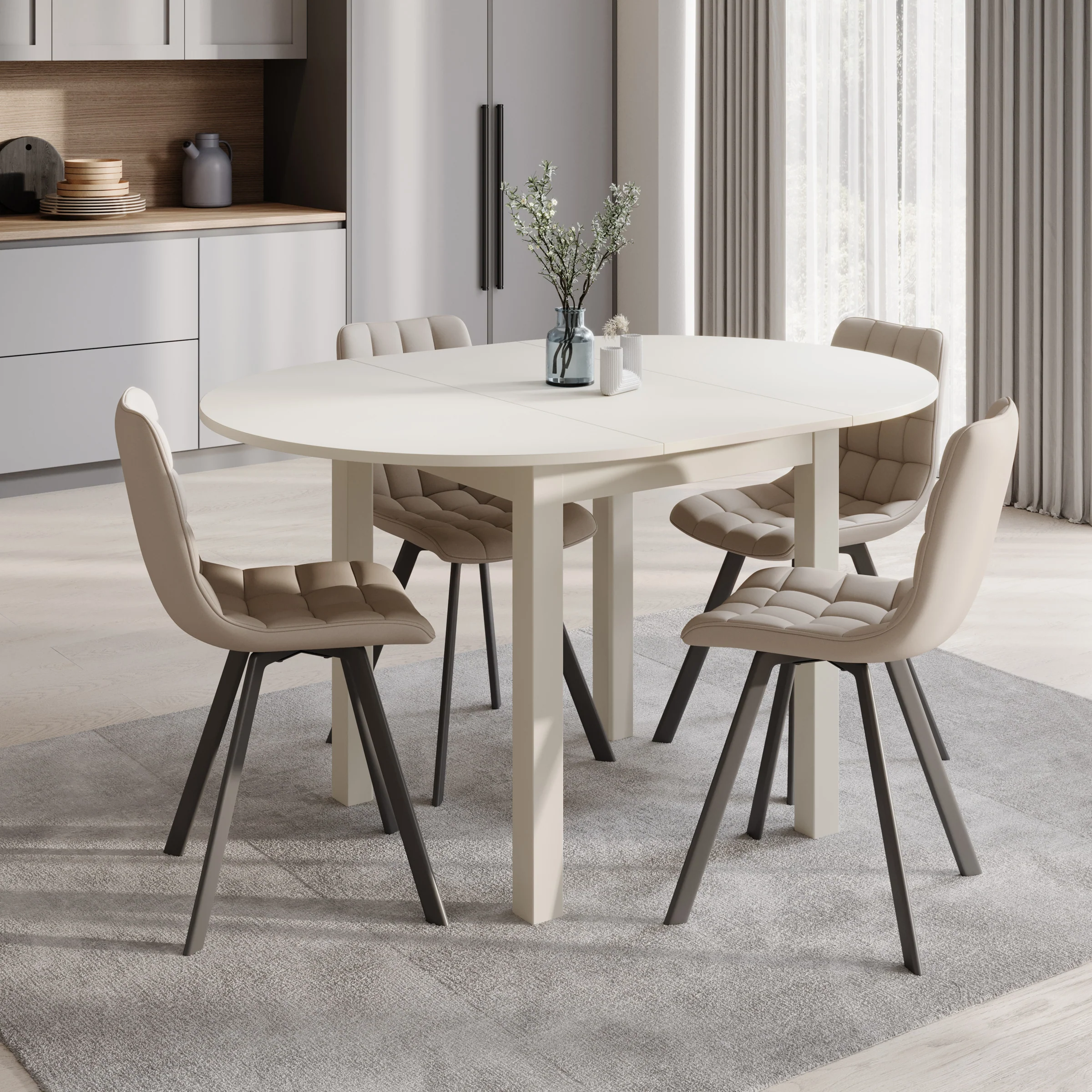 South - Eetkamertafel - Beige - 100x100x76 cm - Image 2