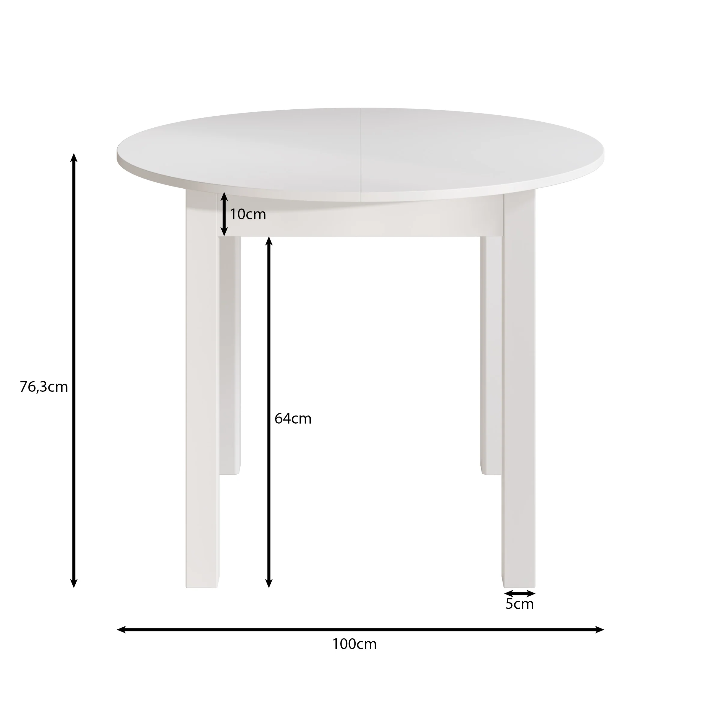 South - Eetkamertafel - Wit - 100x100x76 cm - Image 5