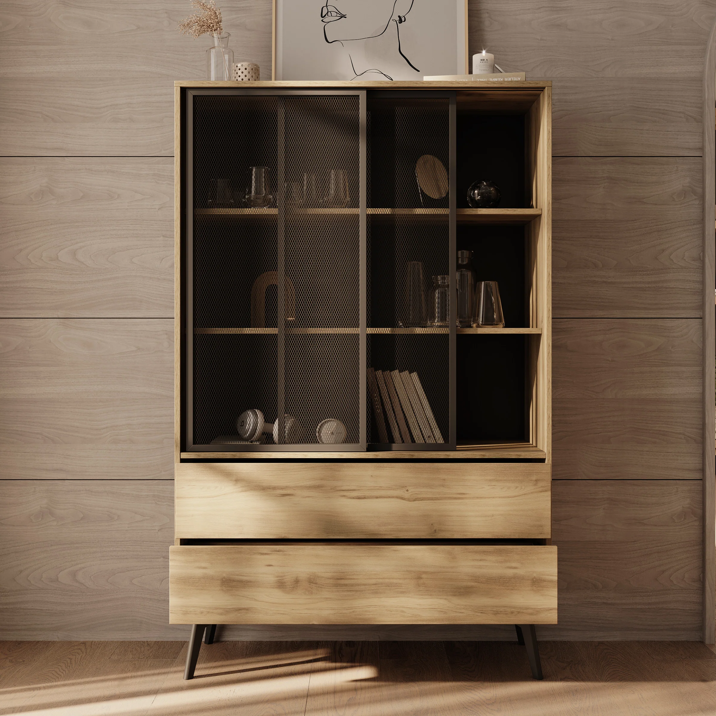 Spa - Vitrinekast - Eiken - 100x39x165 cm - Image 2