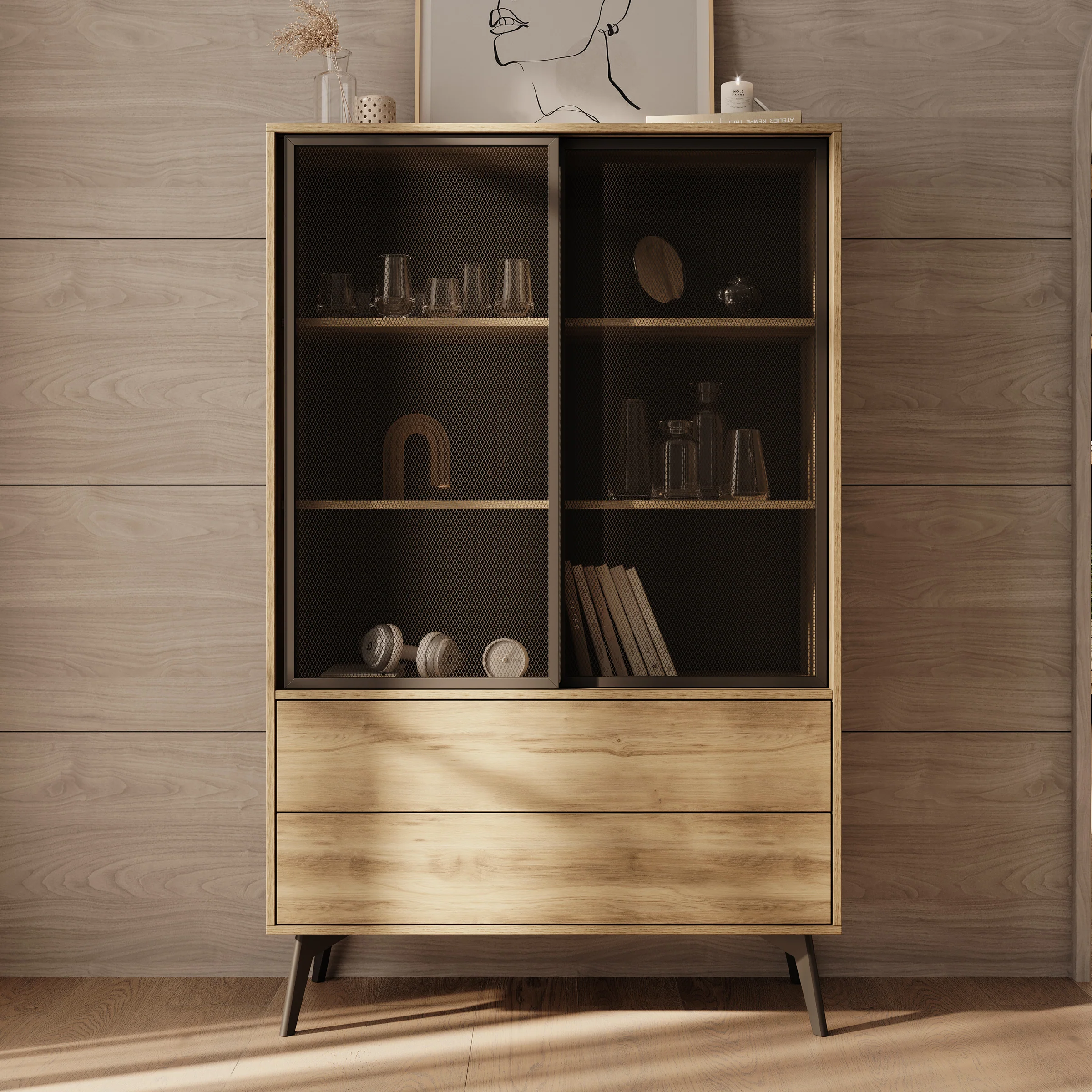 Spa - Vitrinekast - Eiken - 100x39x165 cm - Image 3