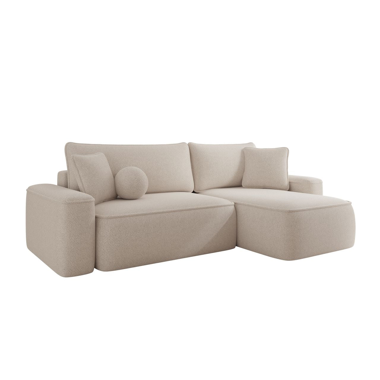 Synth - Hoekbank 3-zits met chaise longue - Stof beige - Universeel - Image 4