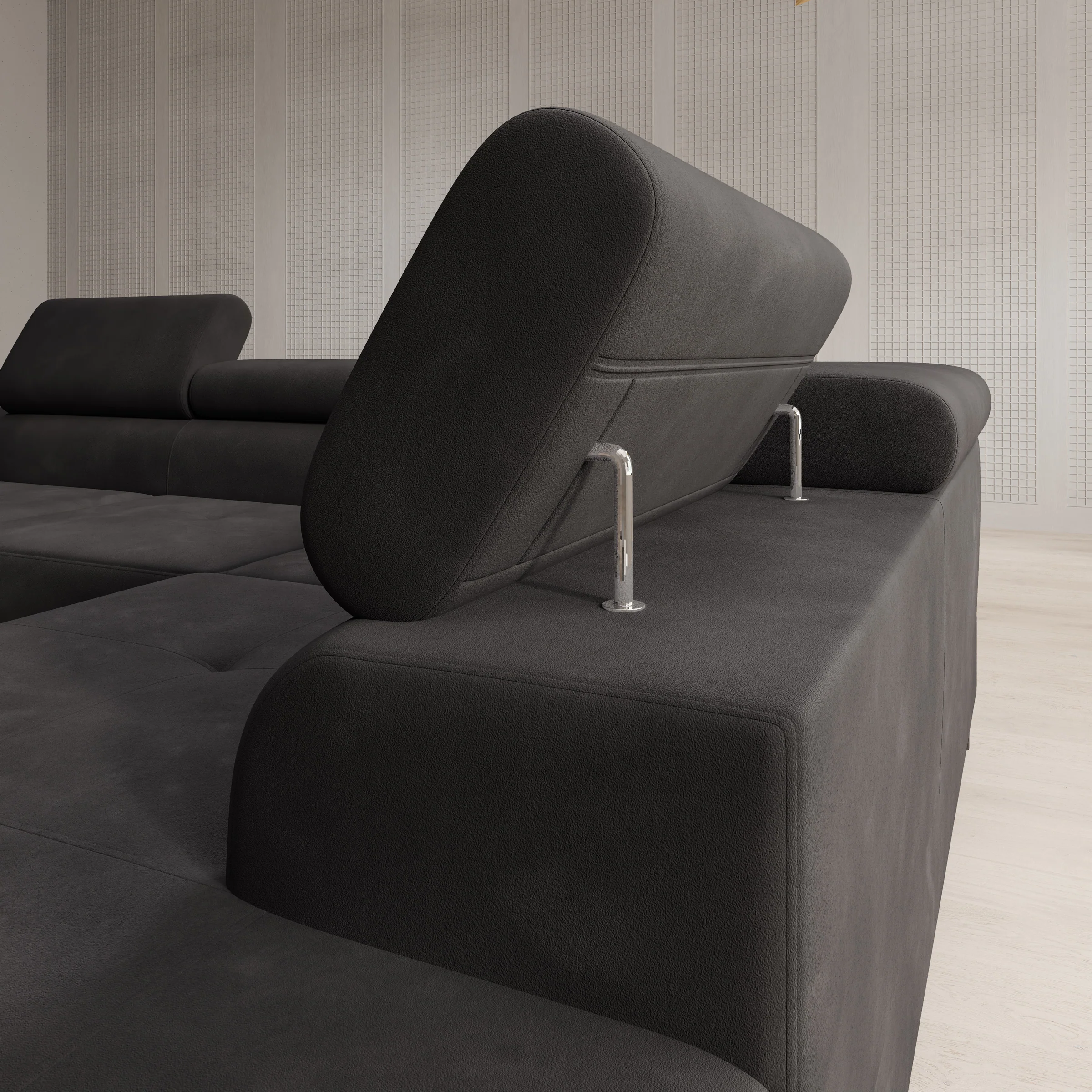 Tacito - Hoekbank 4-zits - Velvet zwart - Rechts - Image 3