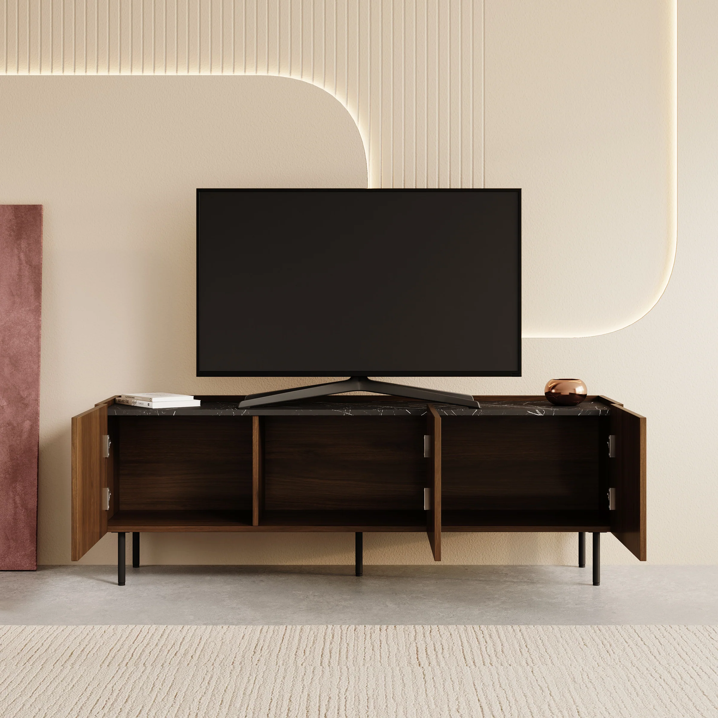 Tahiti - TV-Meubel - Donker eiken - 144x37x50 cm - Image 2