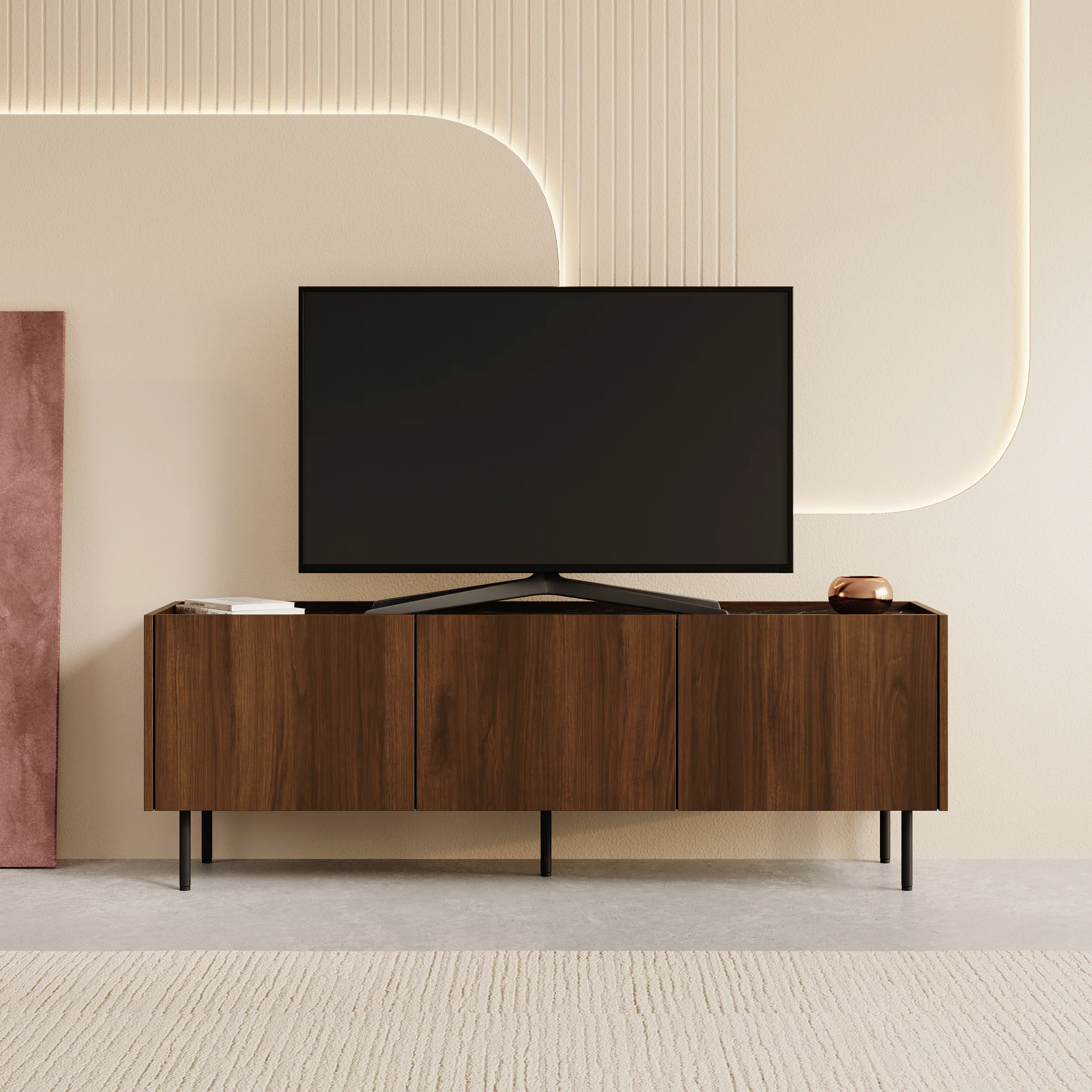 Tahiti - TV-Meubel - Donker eiken - 144x37x50 cm - Image 3