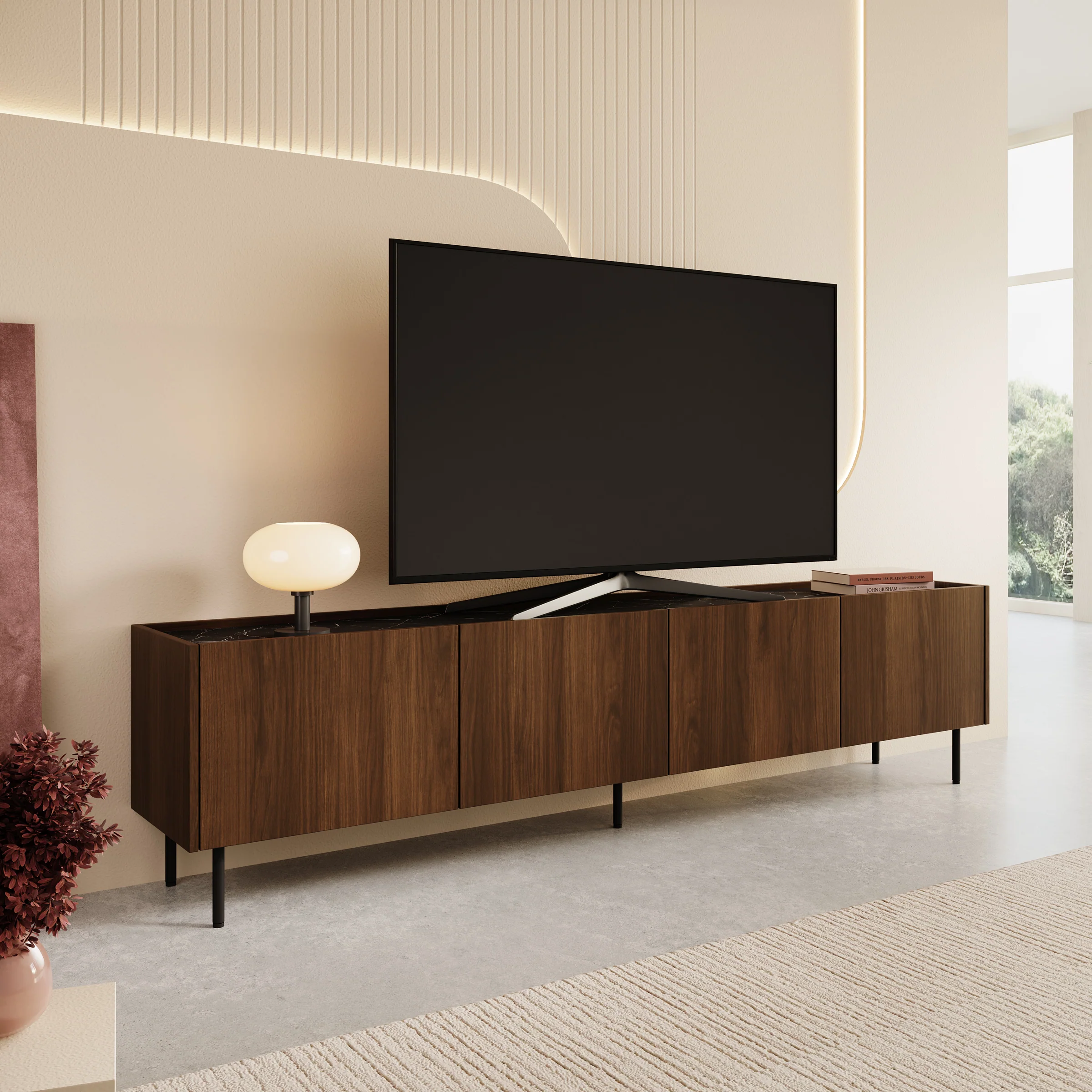 Tahiti - TV-Meubel - Donker eiken - 200x37x50 cm