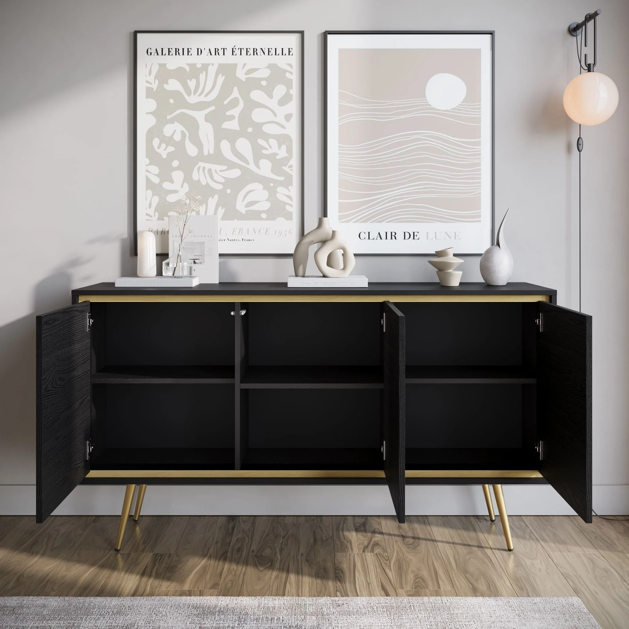 Tara - Dressoir - Zwart - 150x40x80 cm - Image 3