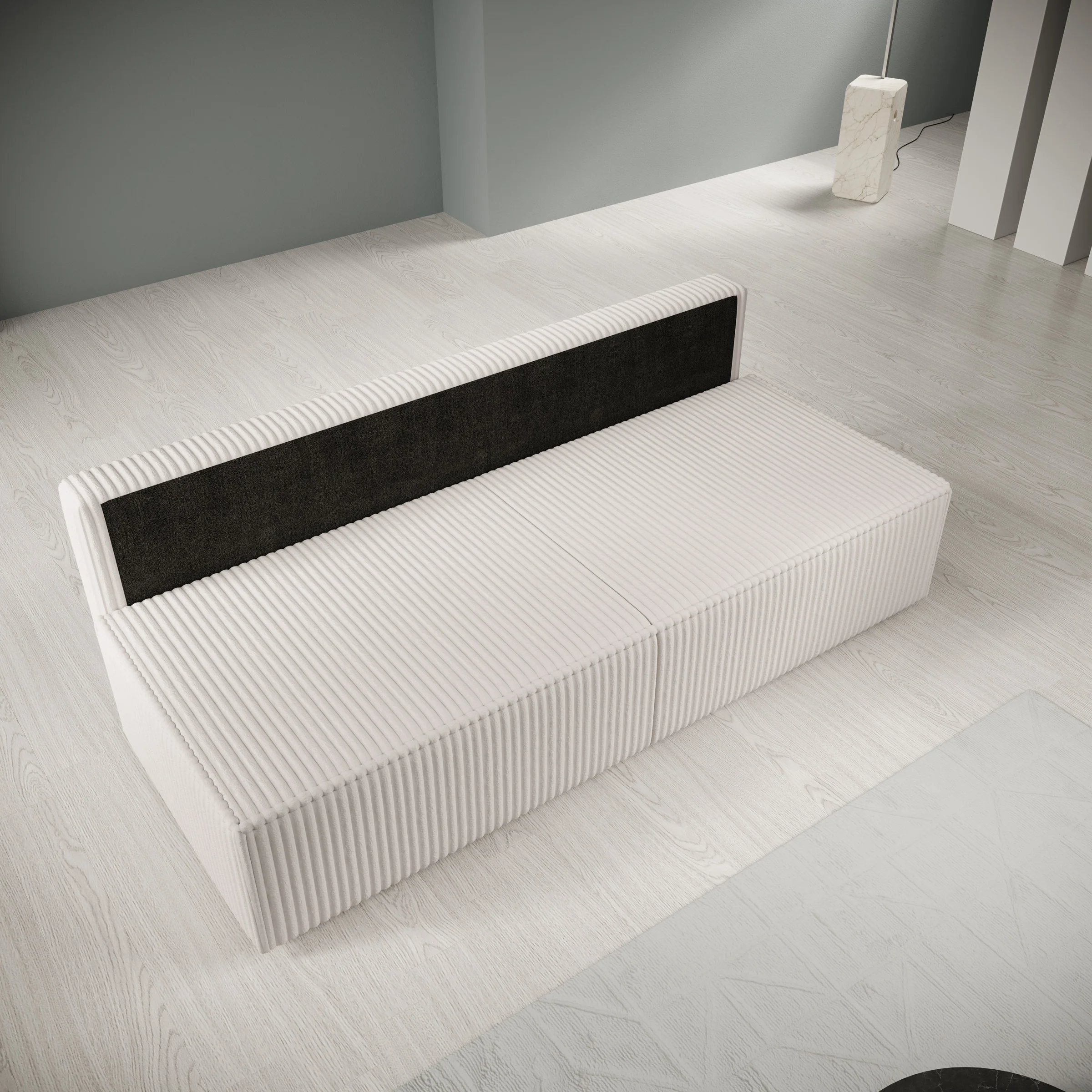 Tarella - Slaapbank - Fluffy teddystof - Beige - 202x94x74 cm - Image 4
