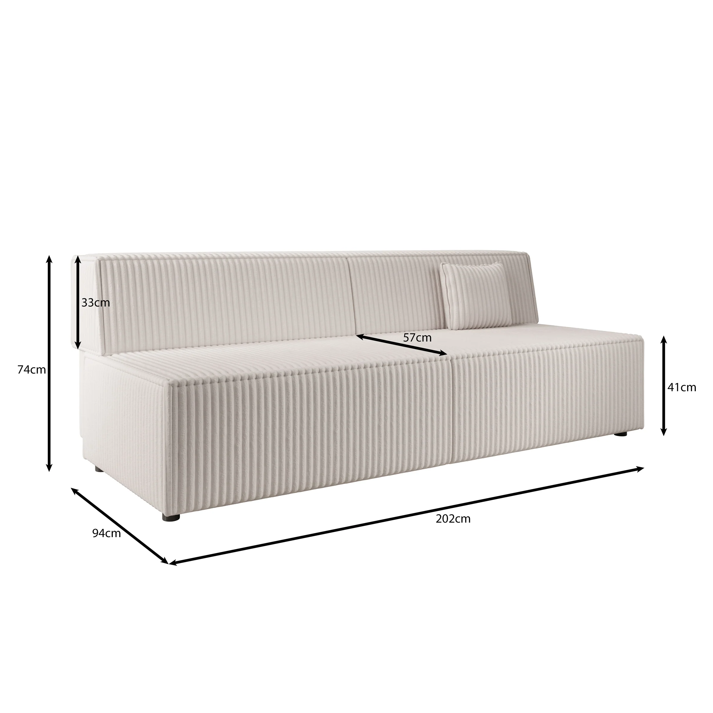 Tarella - Slaapbank - Fluffy teddystof - Beige - 202x94x74 cm - Image 6