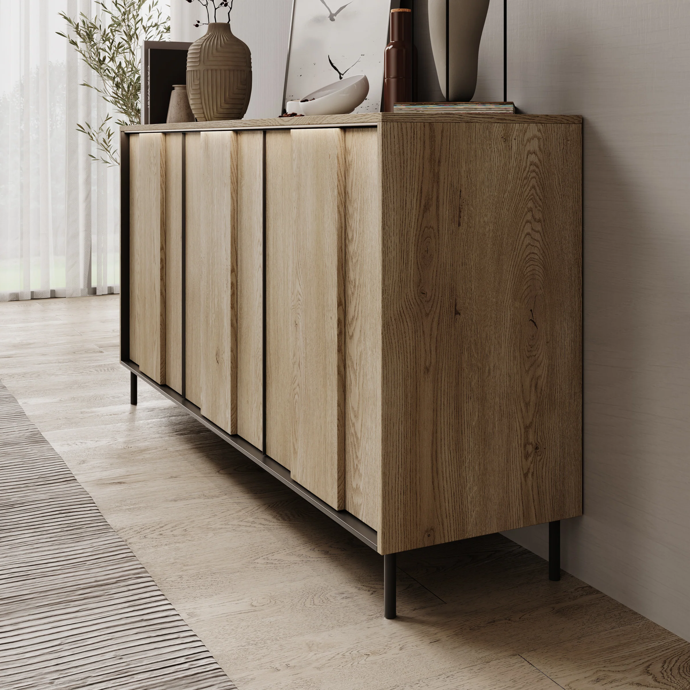 Tarello - Dressoir - Eikenpatroon - 167x41x84 cm - Image 4