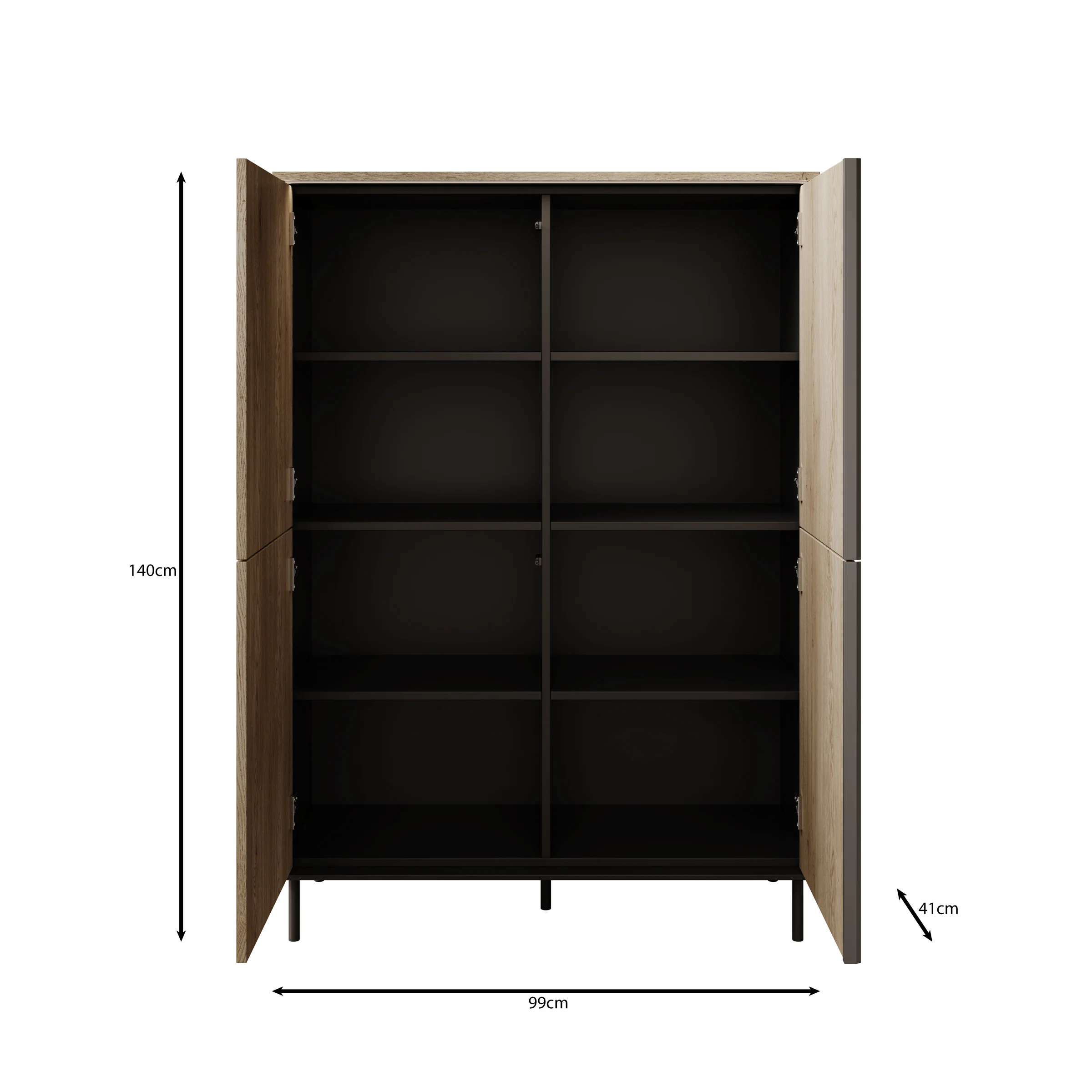 Tarello - Dressoir - Eikenpatroon - 99x41x140 cm - Image 5