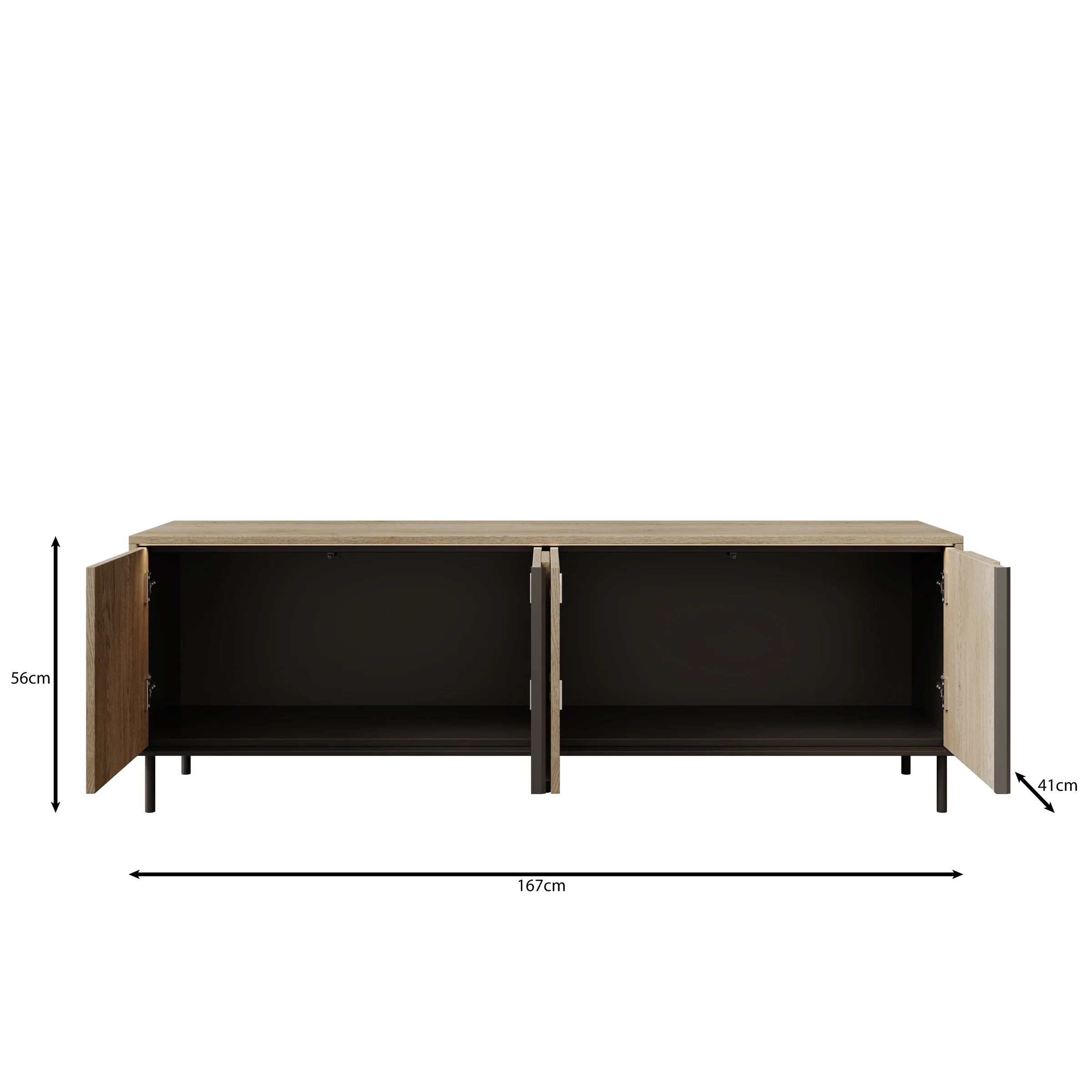 Tarello - TV-Meubel met LED - Eikenpatroon - 167x41x56 cm - Image 5