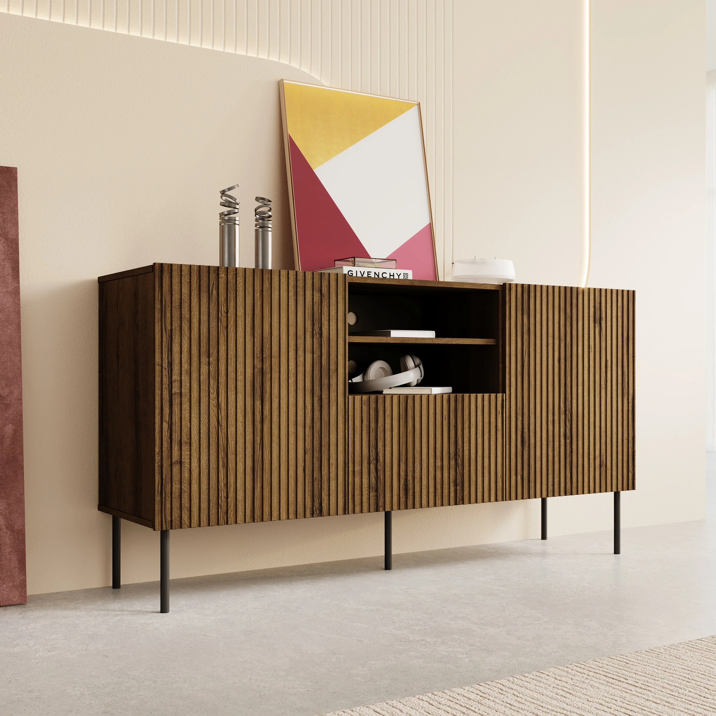 Tartagal - Dressoir - Donkerbruin/eiken - 150x42x81 cm