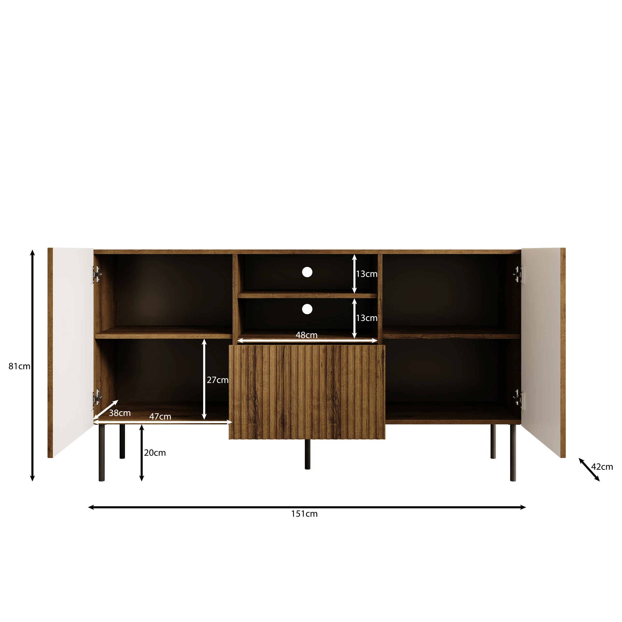 Tartagal - Dressoir - Donkerbruin/eiken - 150x42x81 cm - Image 5