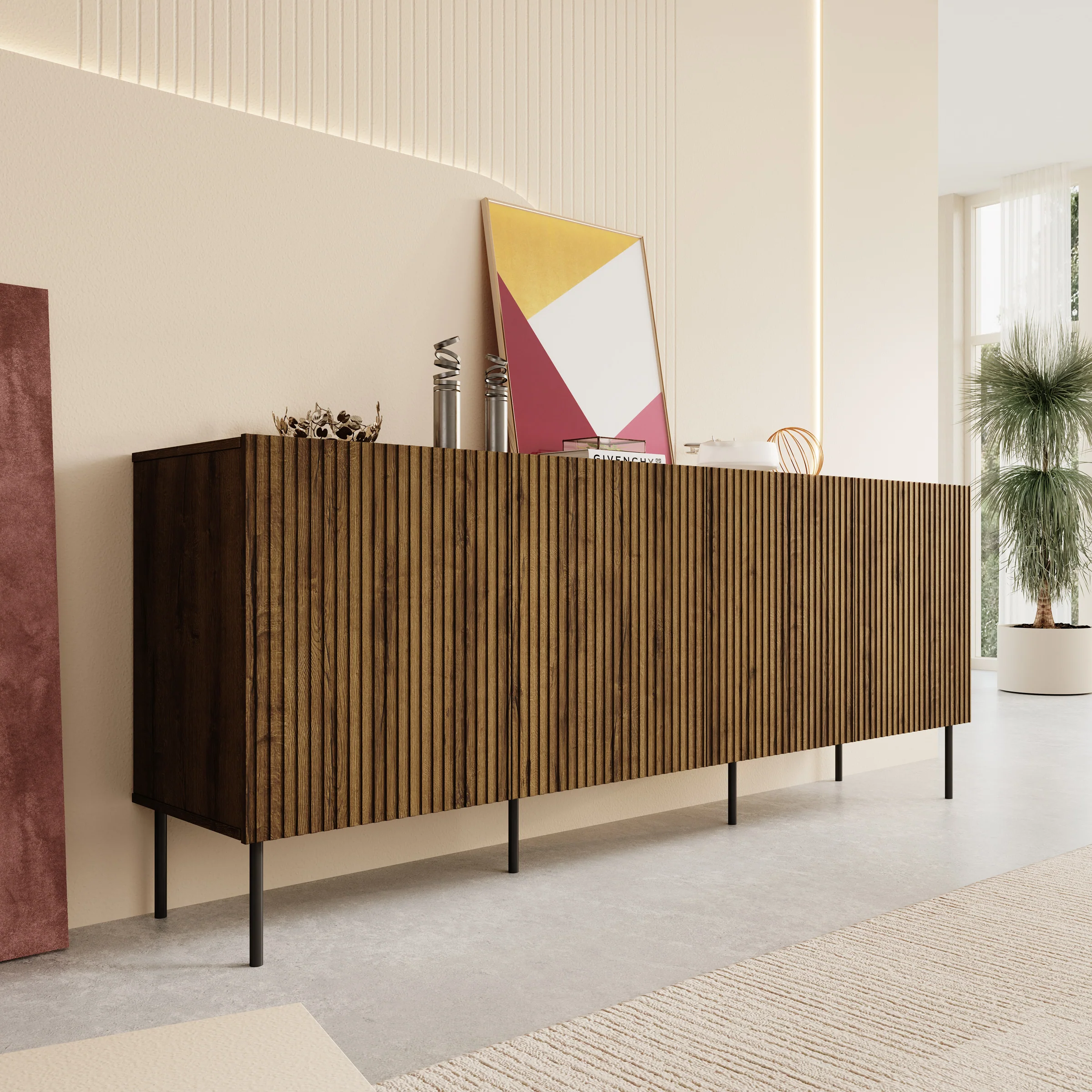 Tartagal - Dressoir - Donkerbruin/eiken - 200x42x81 cm - Image 4