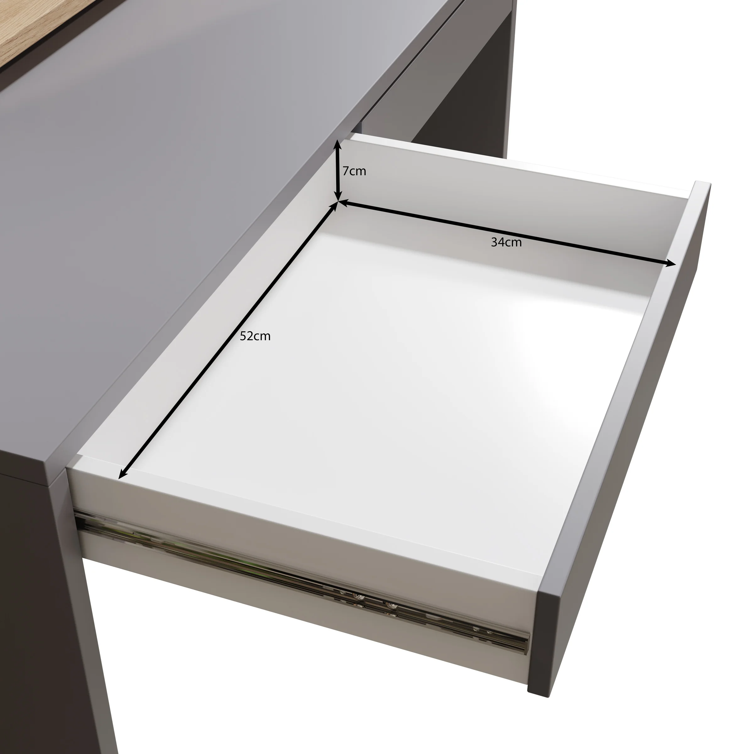 Taroa - Bureau - Eikenpatroon/Lichtgrijs - 154x55x119 cm - Image 7