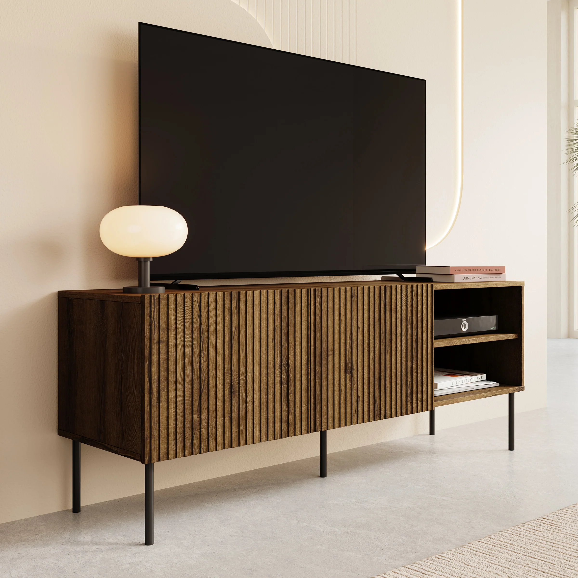 Tartagal - TV-Meubel - Donkerbruin eiken - 150x42x58 cm - Image 4