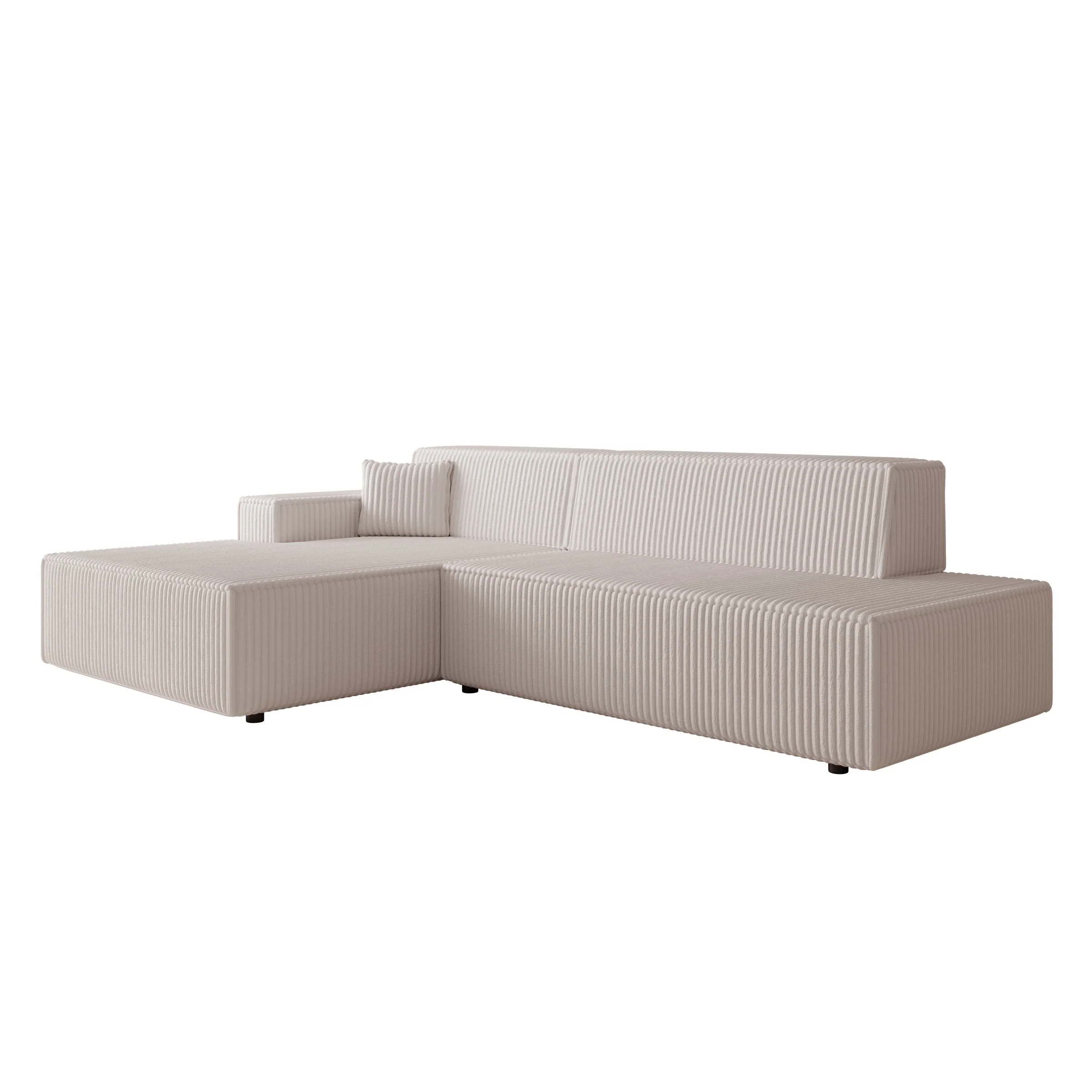 Tasmania - Hoekbank 3-zits met slaapfunctie - Ribstof beige - Links - Image 7