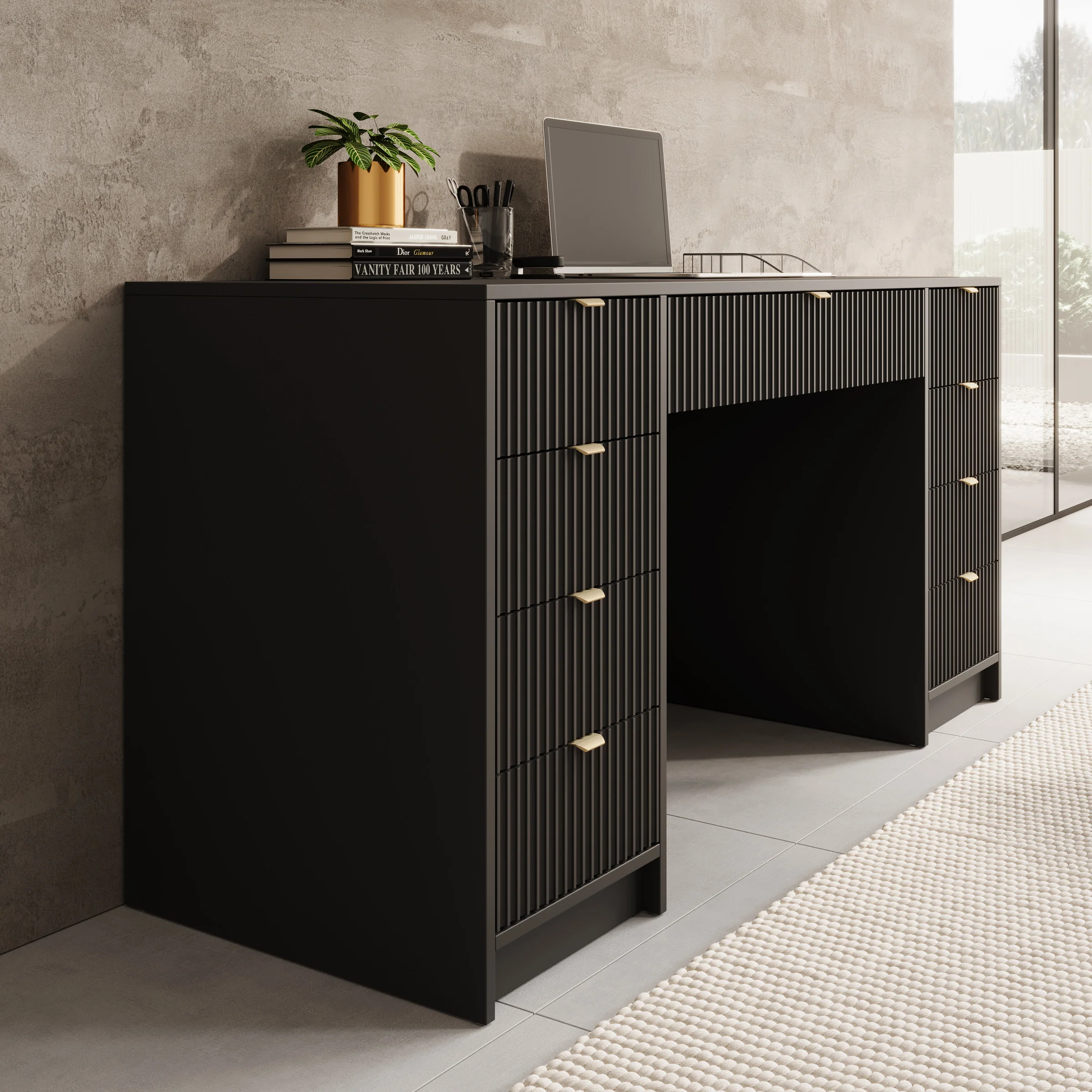 Tavares 2 - Bureau - Zwart - 154x55 cm - Image 4