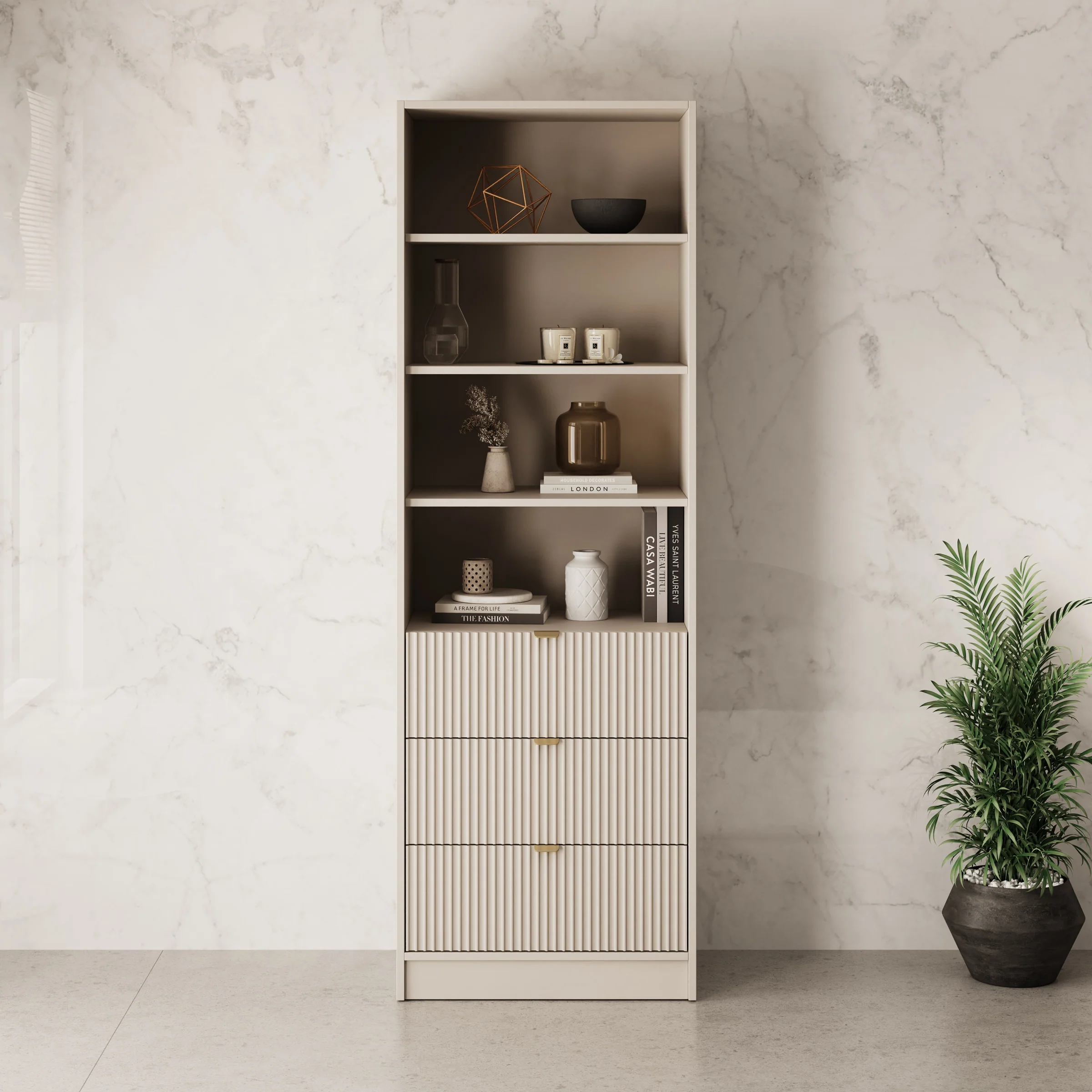 Tavares - Boekenkast - Beige - 60x40x180 cm - Image 3