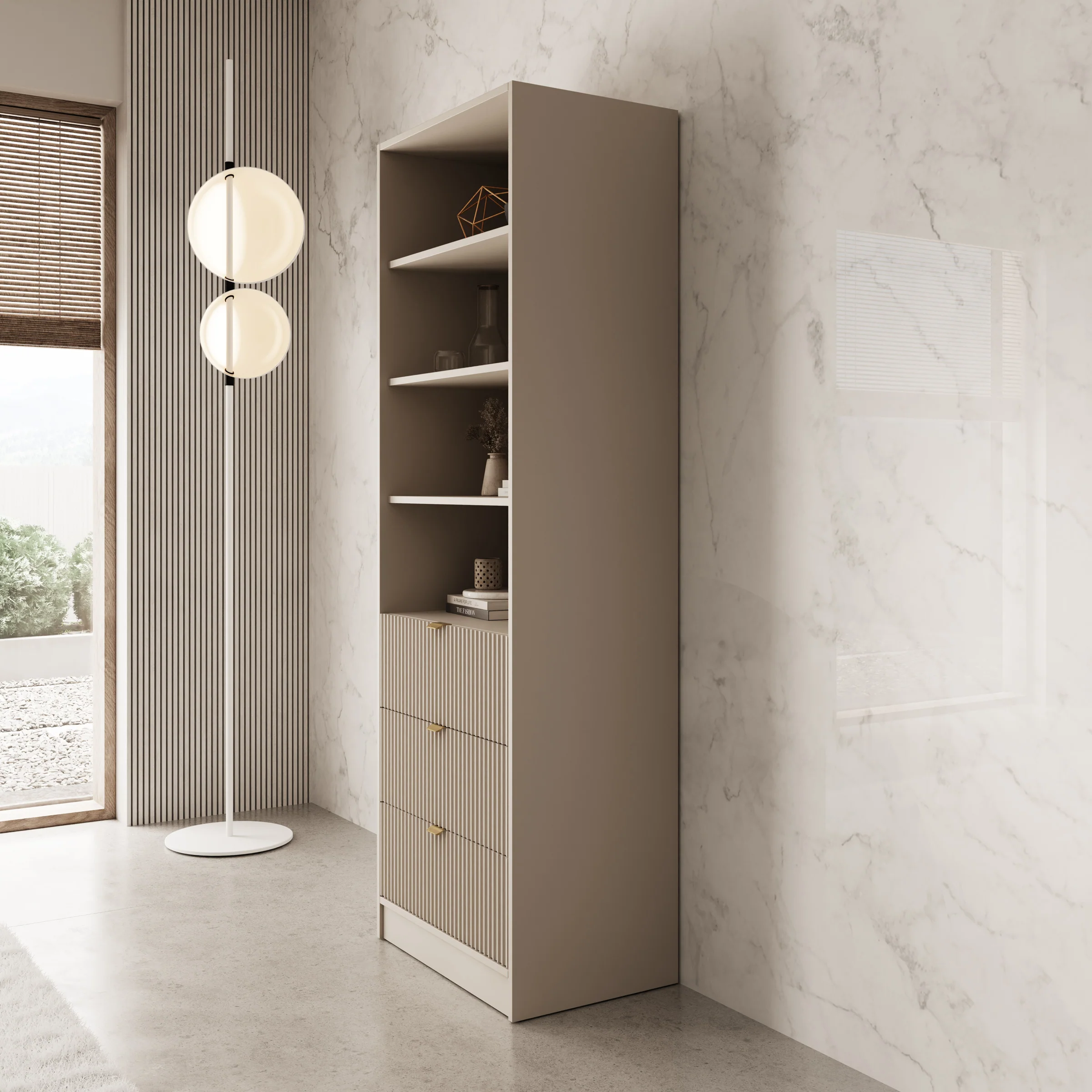 Tavares - Boekenkast - Beige - 60x40x180 cm - Image 4