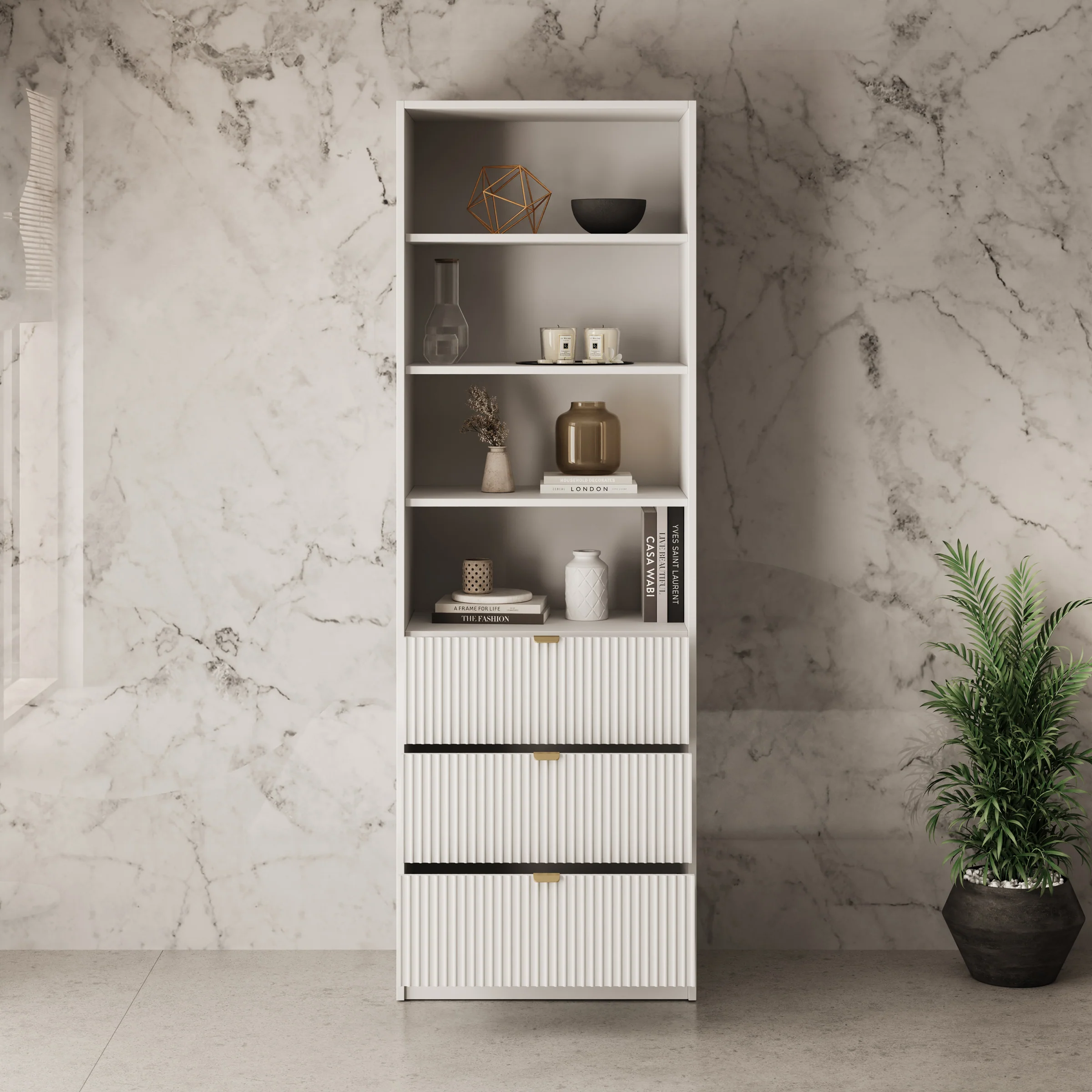 Tavares - Boekenkast - Wit - 60x40x180 cm - Image 2