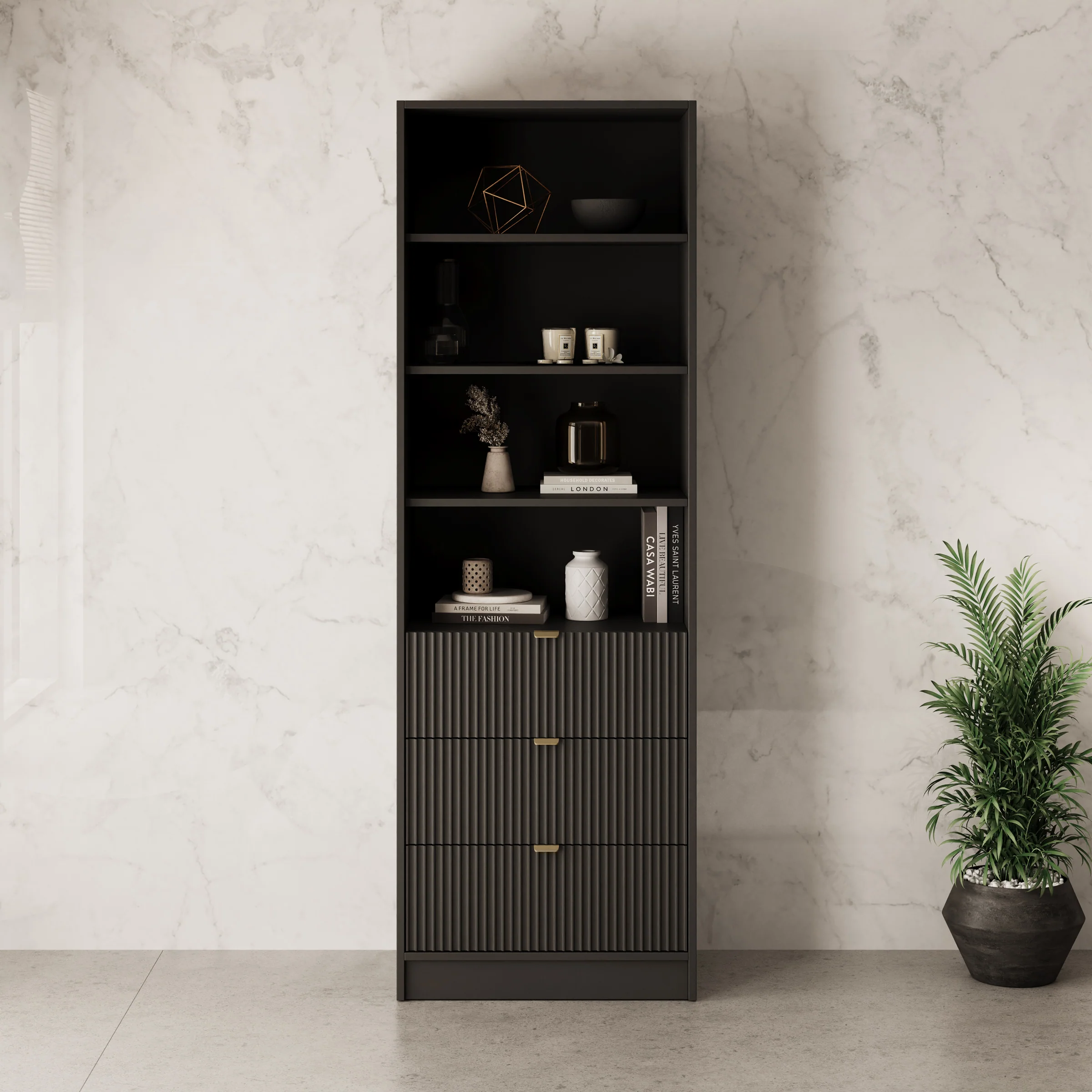 Tavares - Boekenkast - Zwart - 60x40x180 cm - Image 3