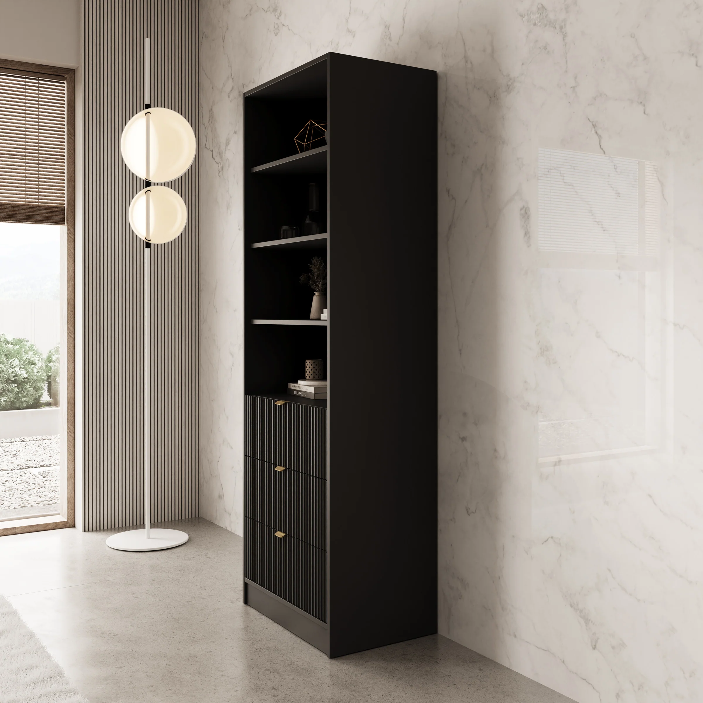 Tavares - Boekenkast - Zwart - 60x40x180 cm - Image 4