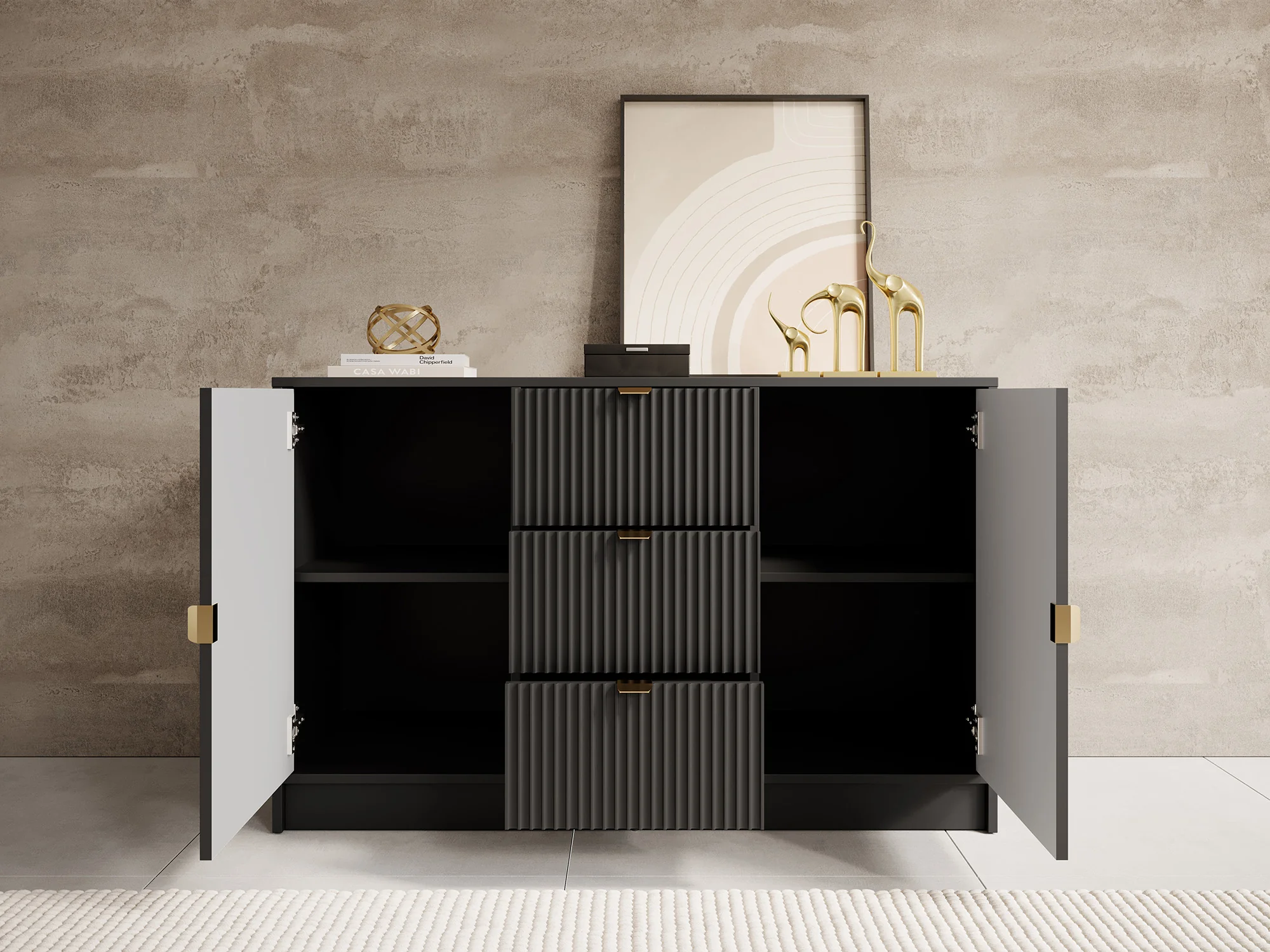 Tavares - Dressoir - Zwart - 118x40x75 cm - Image 3