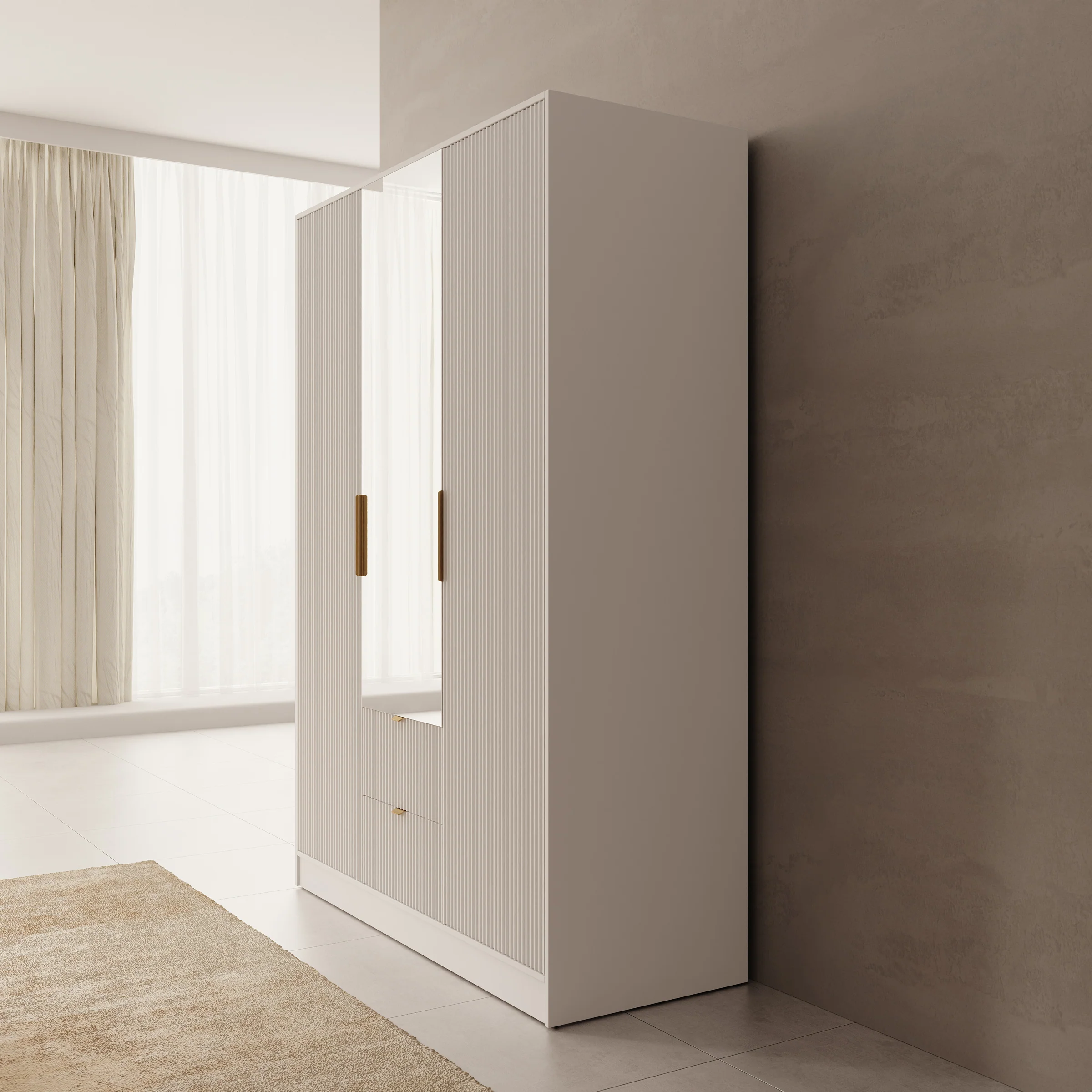 Tavares - Kledingkast 3 deurs - Wit - 151x60x216 cm - Image 4