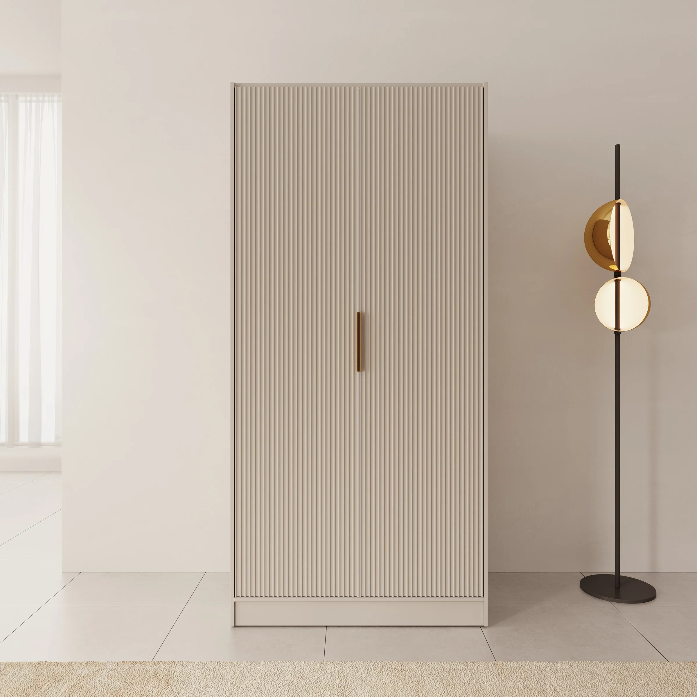 Tavares - Kledingkast met 2 deuren - Beige - 102x60x216 cm - Image 3