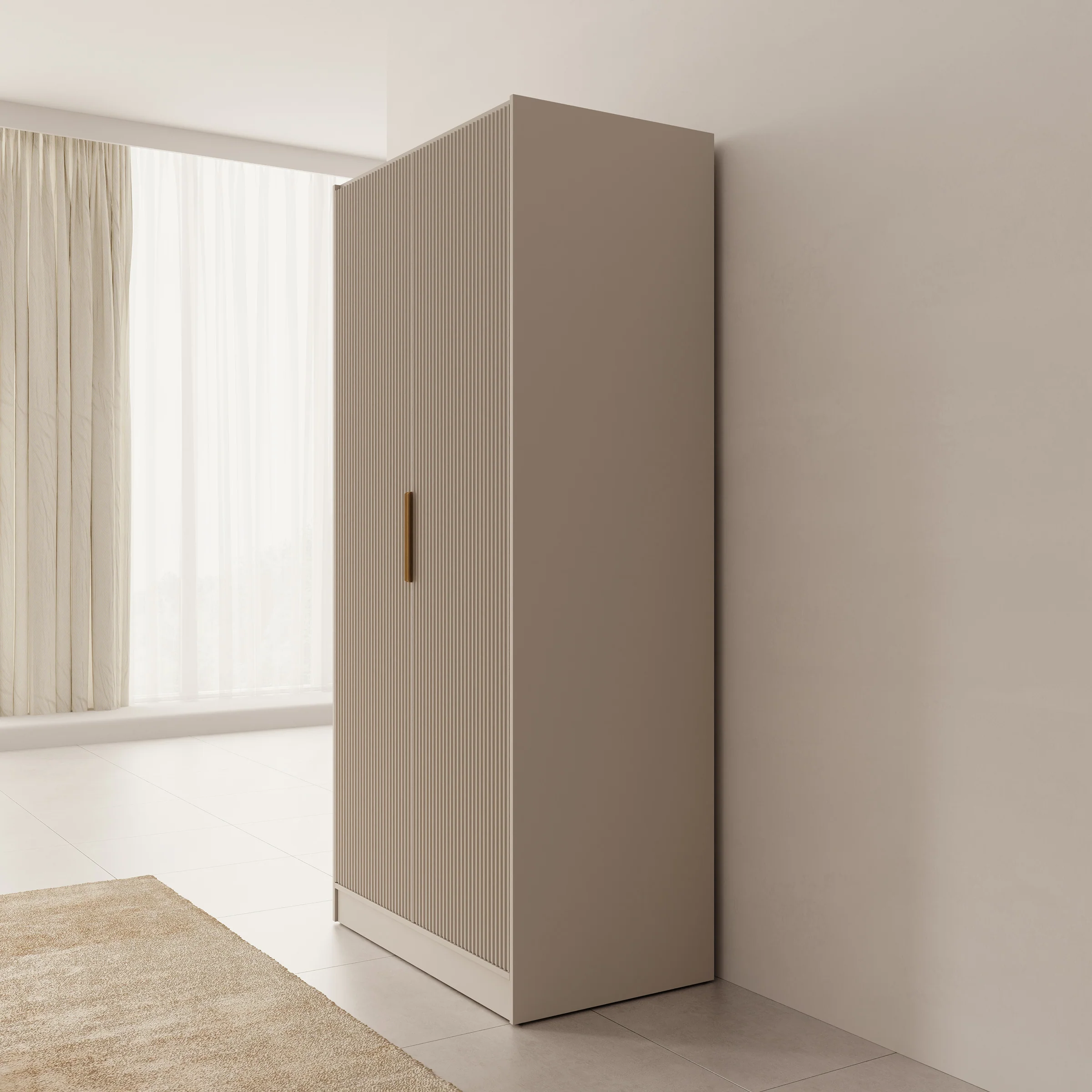 Tavares - Kledingkast met 2 deuren - Beige - 102x60x216 cm - Image 4
