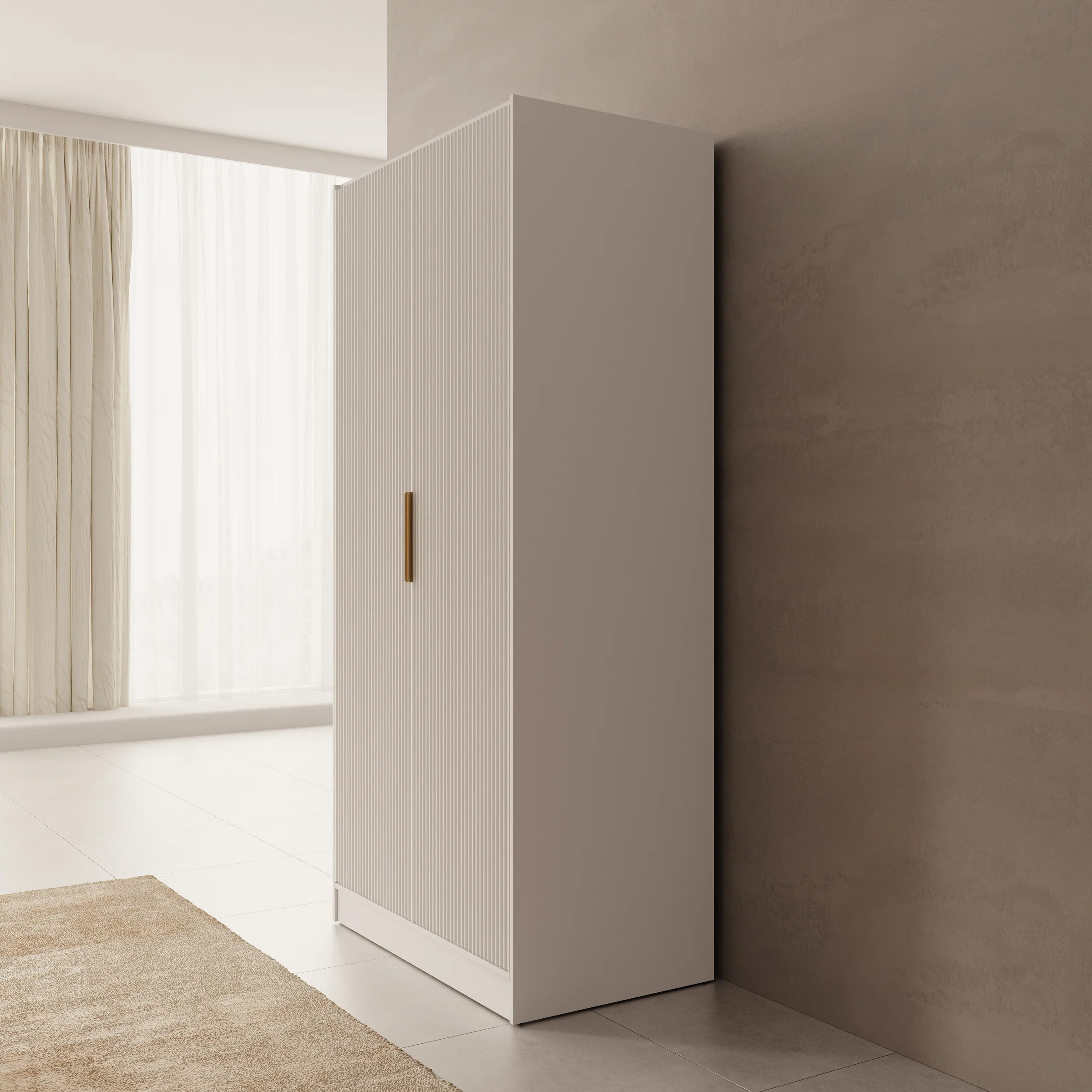 Tavares - Kledingkast met 2 deuren - Wit - 102x60x216 cm - Image 4