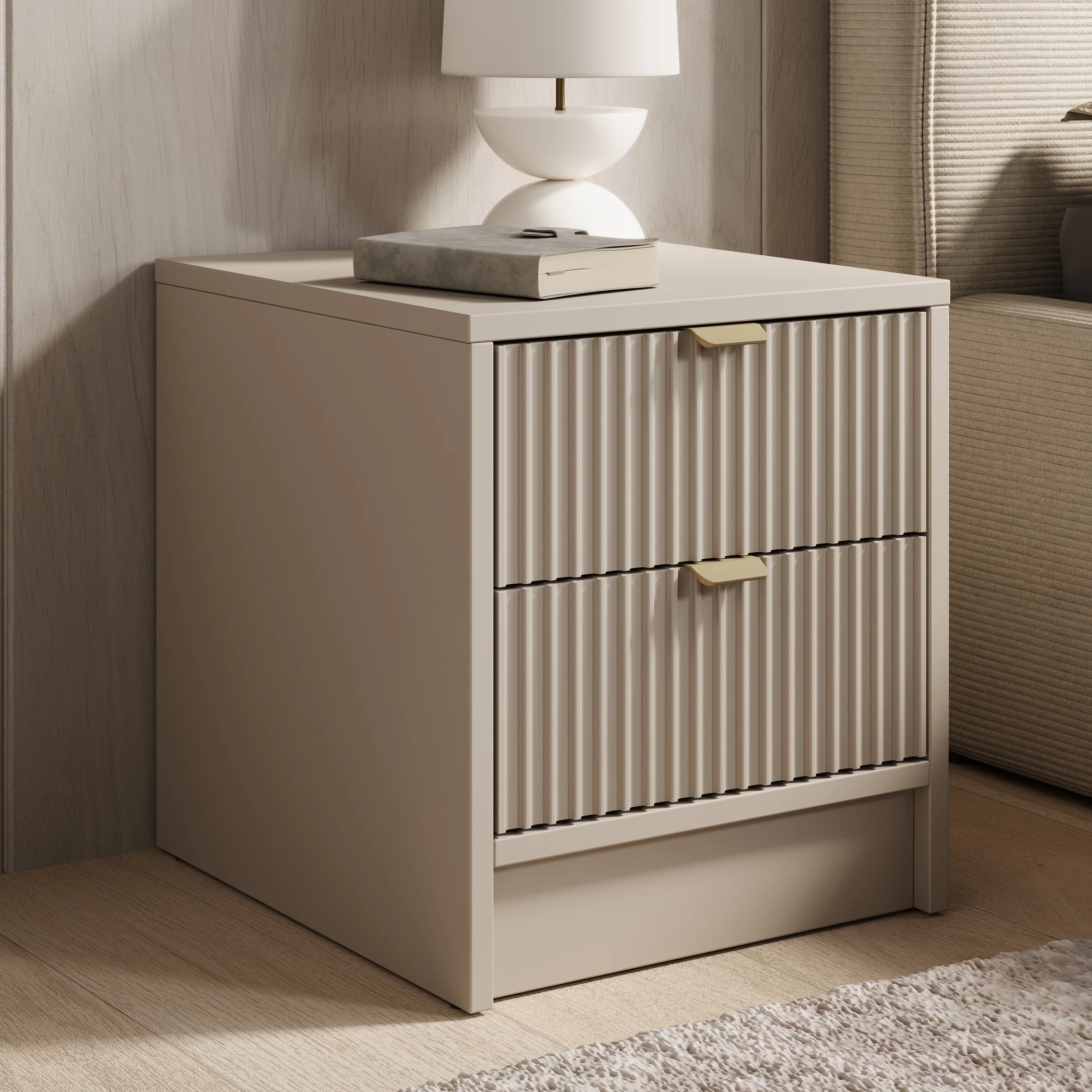Tavares - Nachtkastje - Beige - 35x40x40 cm