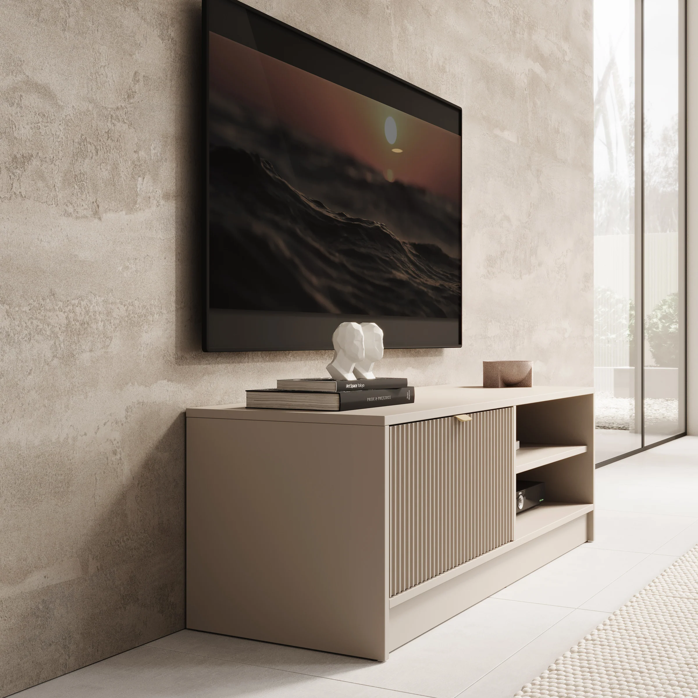 Tavares - TV-Meubel - Beige - 120x40x40 cm - Image 4