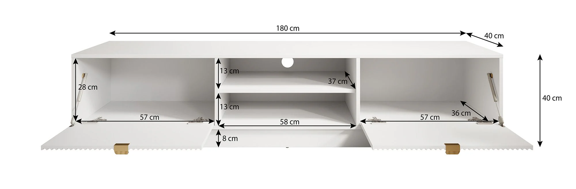 Tavares - TV-Meubel - Wit  - 180 cm - Image 5